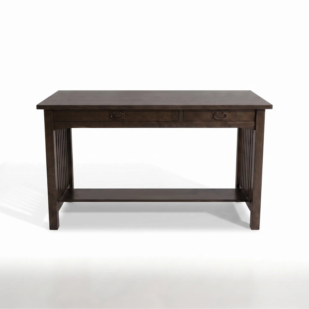 Mission 2-Drawer Desk - Charcoal on a white background