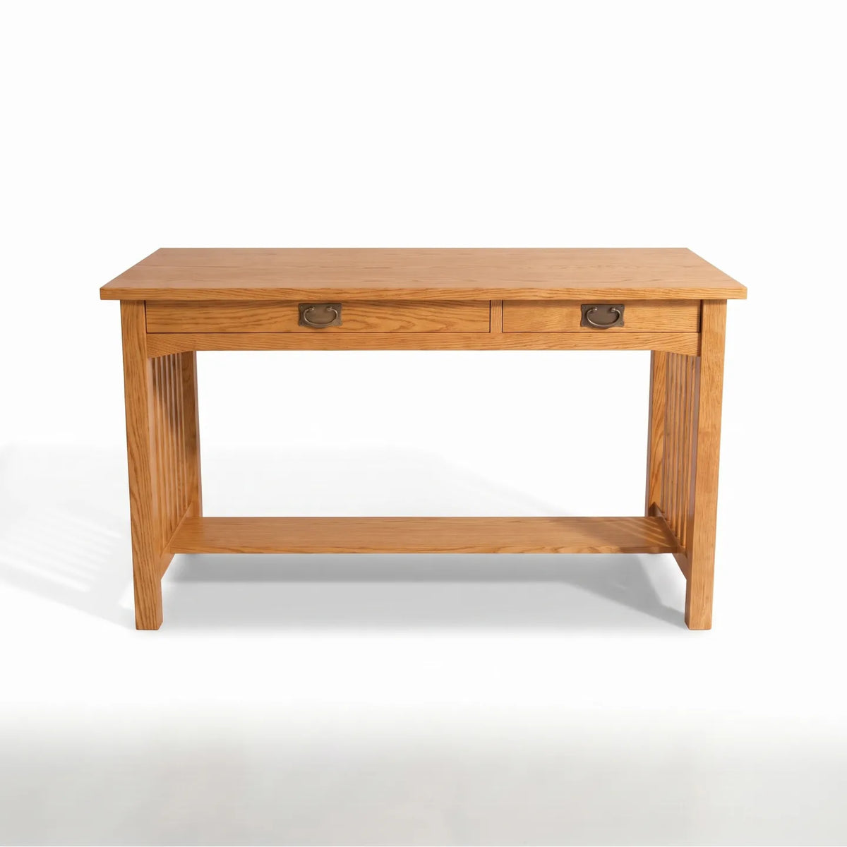 Mission 2-Drawer Desk - Country on a white background