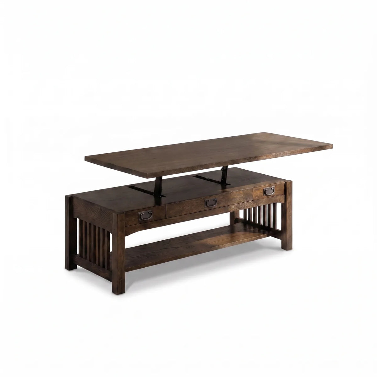 Mission Lift-Top Coffee Table - Charcoal on a white background