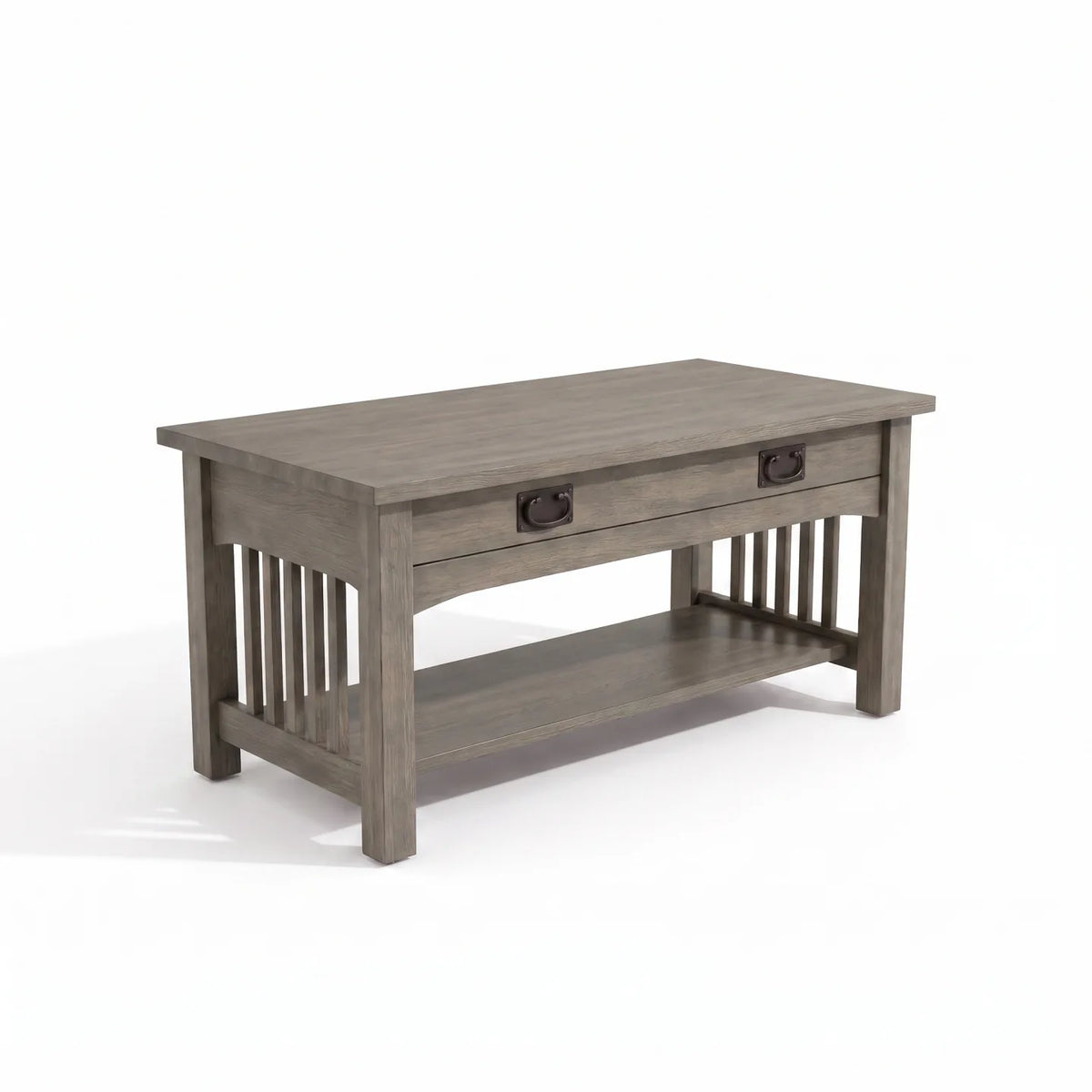 Mission Spacesaver Coffee Table - Stone Gray on a white background