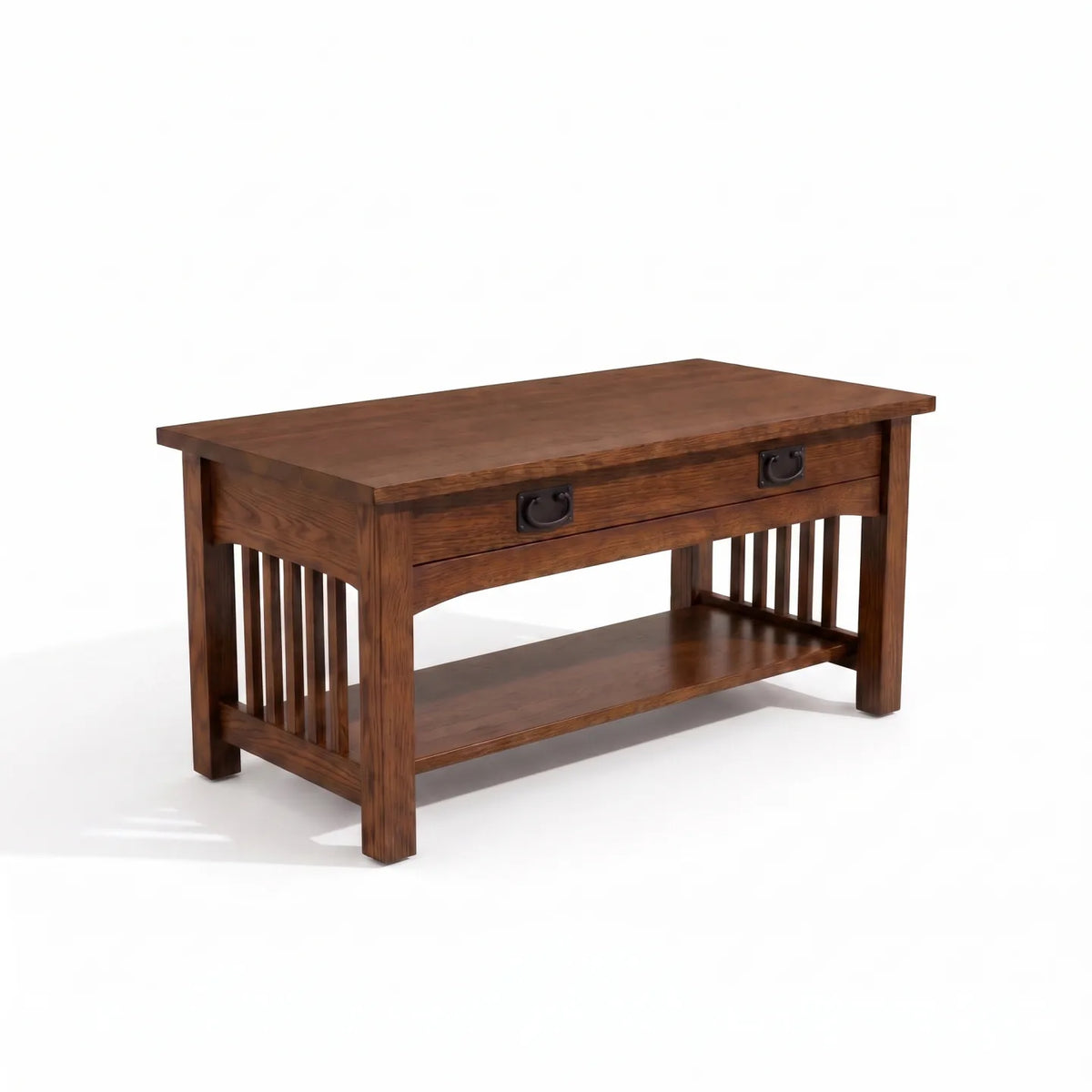 Mission Spacesaver Coffee Table - Walnut on a white background