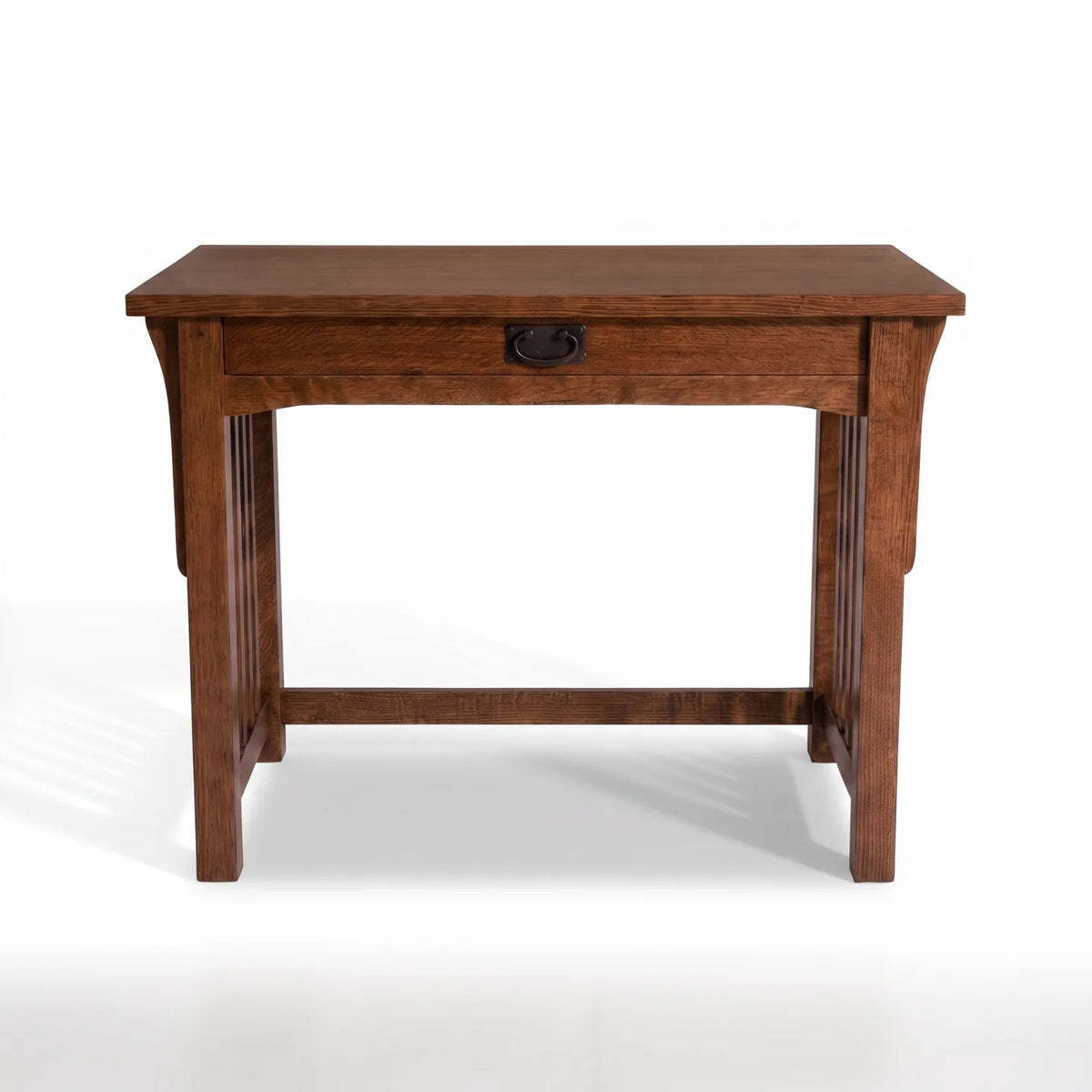 Mission 1-Drawer Desk - Walnut on a white background