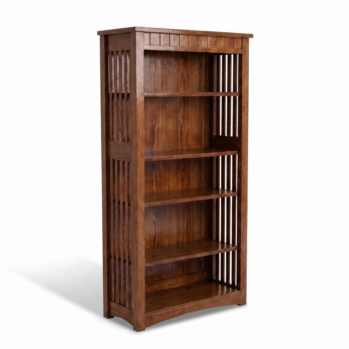 60" Bookcase - Walnut on a white background