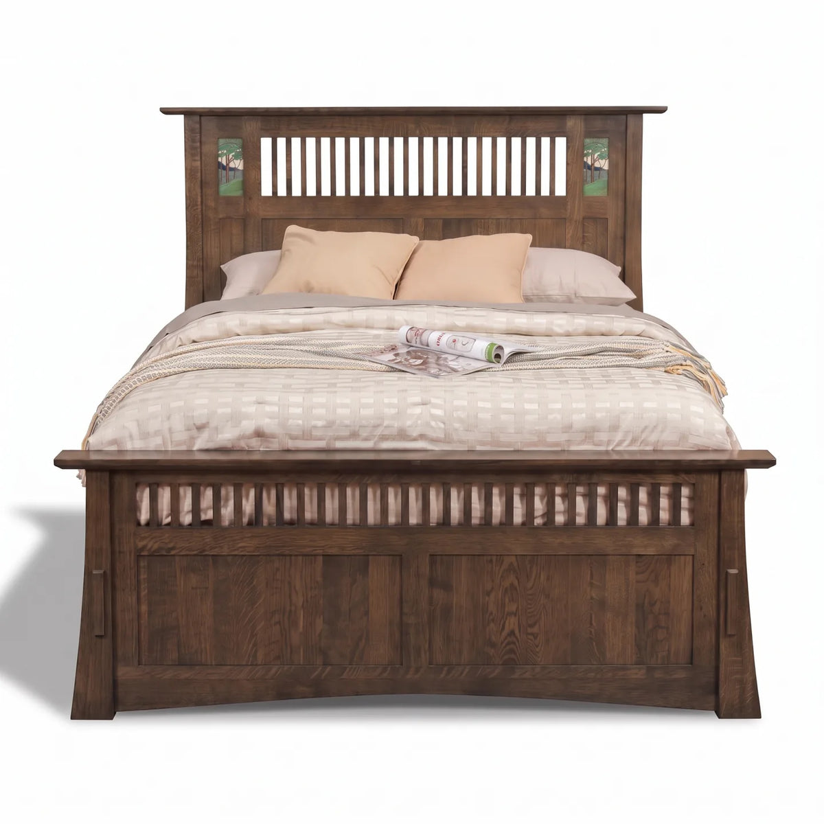 Mosaic Platform Bungalow Bed Frame - Charcoal on a white background