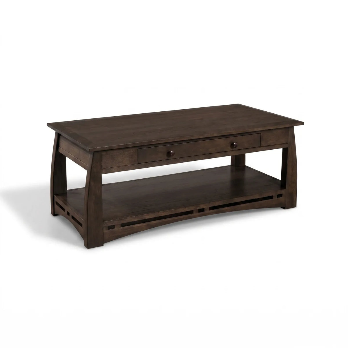 African Inlay Coffee Table - Charcoal on a white background