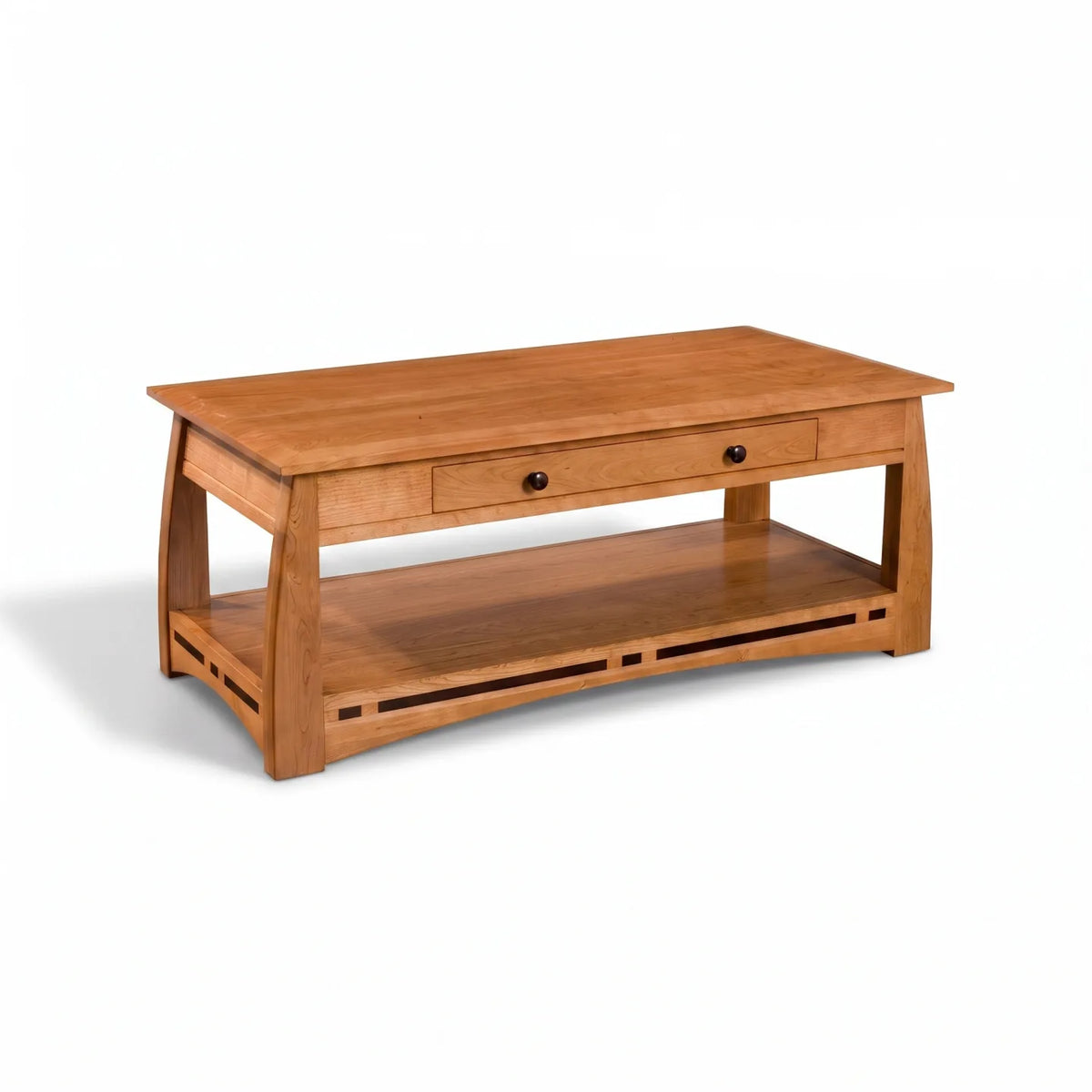 African Inlay Coffee Table - Nutmeg on a white background