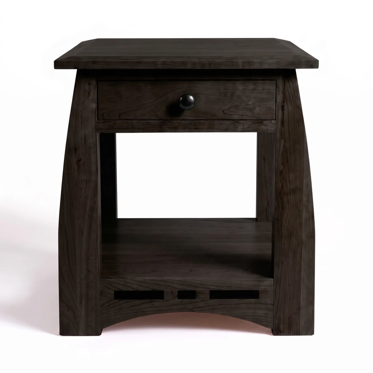 African Inlay End Table - Black on a white background