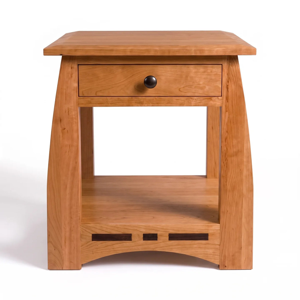 African Inlay End Table - Nutmeg on a white background