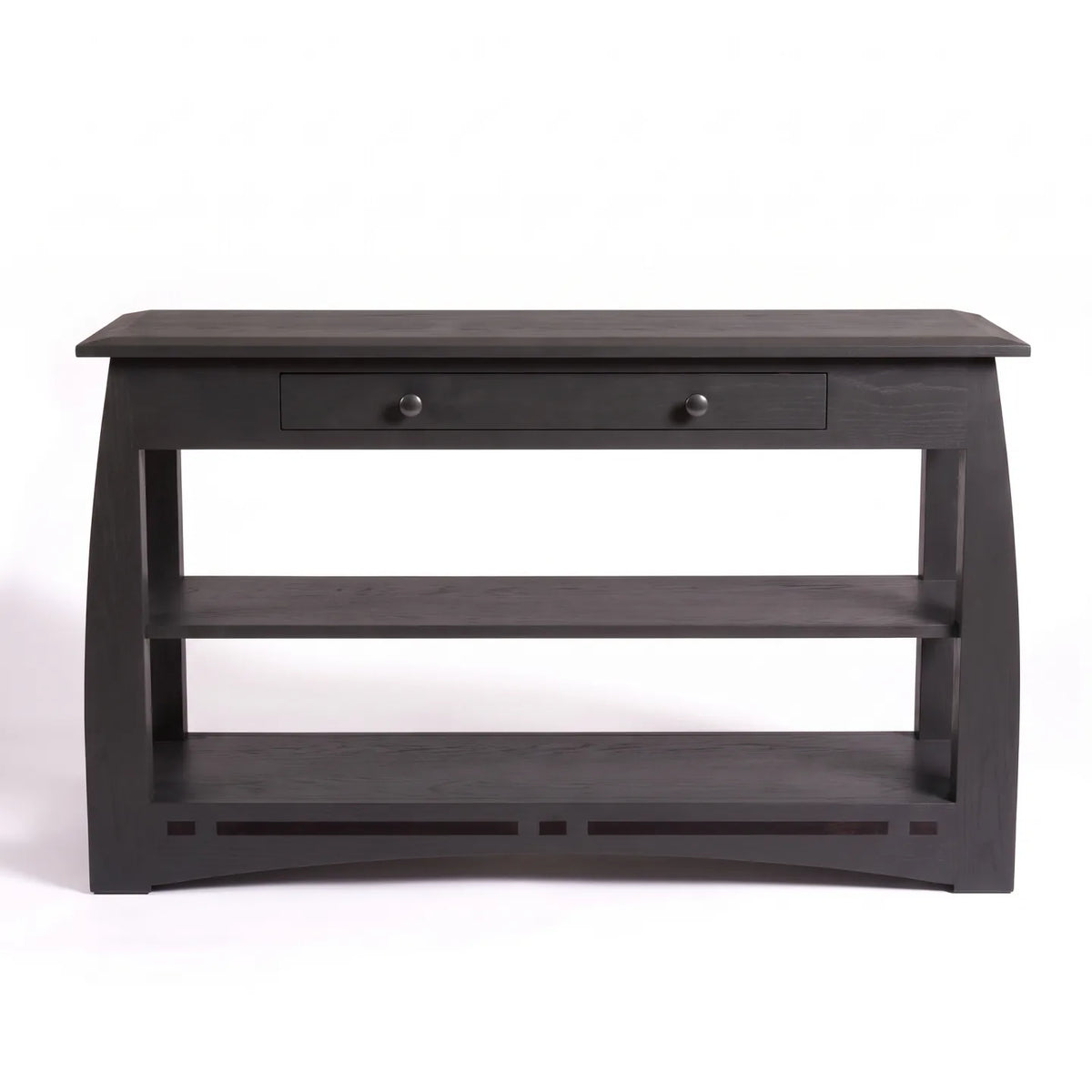 African Inlay Sofa Table - Charcoal on a white background