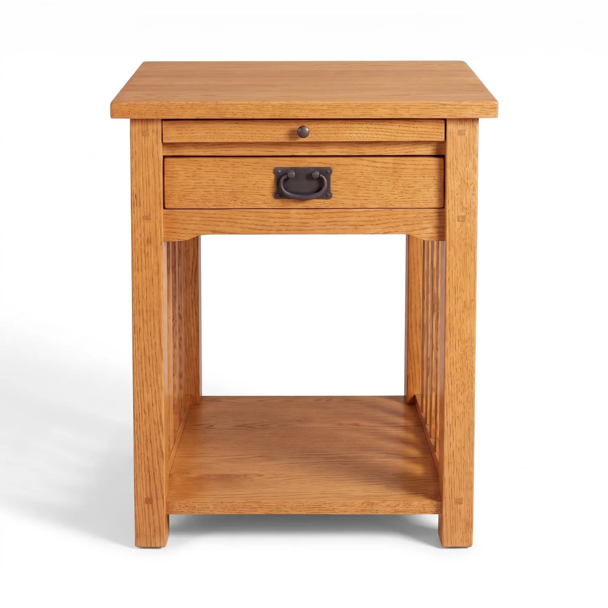 Mission 1-Drawer Tray Nightstand - Country on a white background