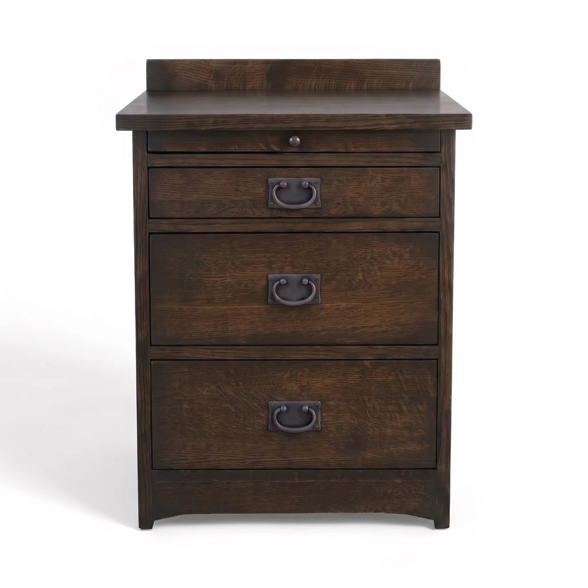 Mission 3-Drawer Tray Nightstand - Charcoal on a white background
