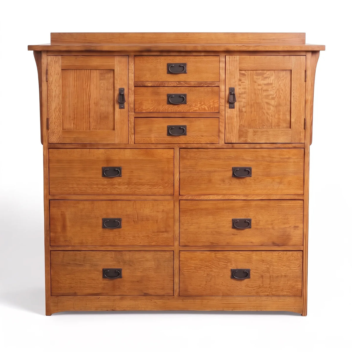 Mission 9-Drawer Bedroom Chest - Country on a white background