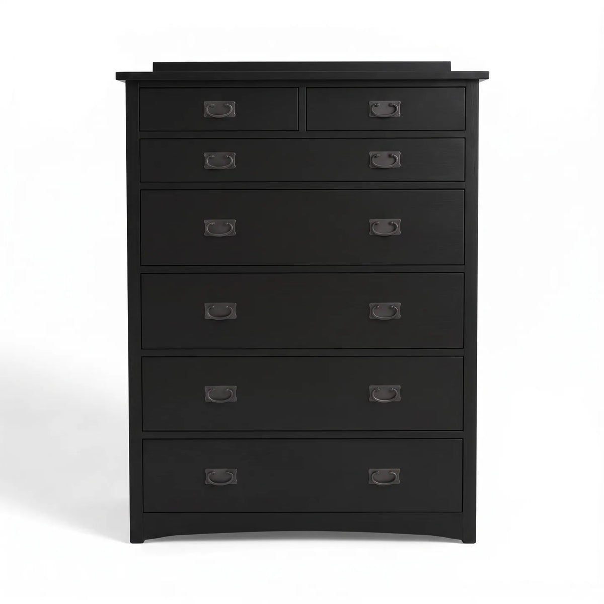 Mission 7-Drawer Bedroom Chest - Black on a white background