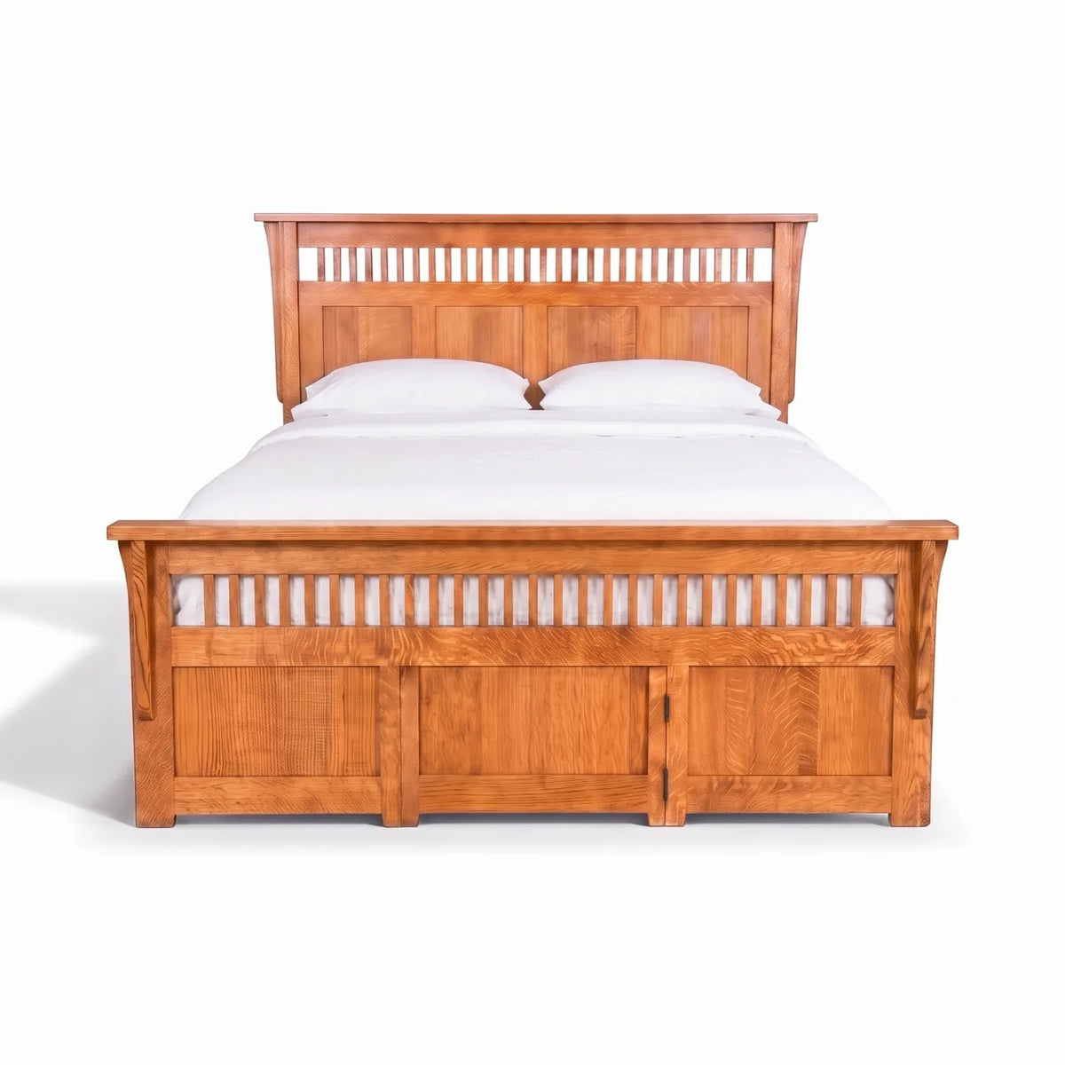 Panel Spindle Platform Bed Frame - Country on a white background