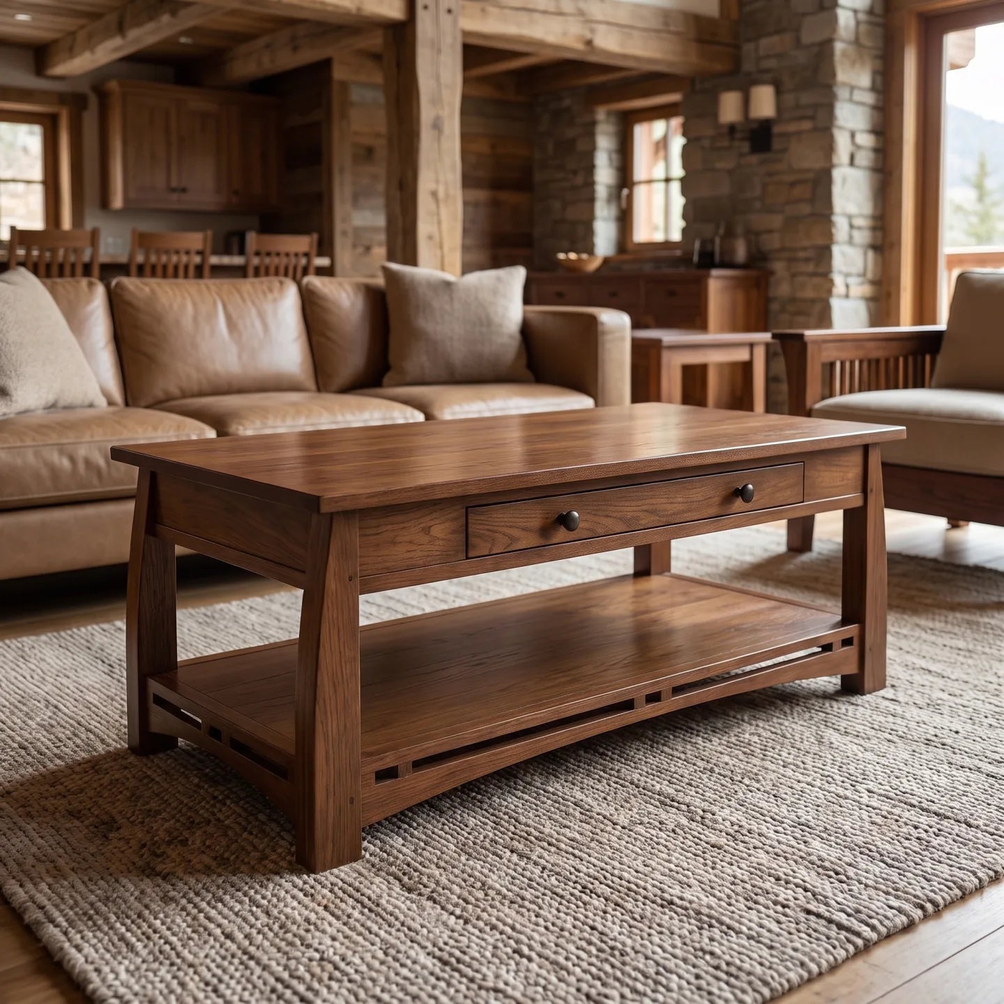 African Inlay Coffee Table - Walnut