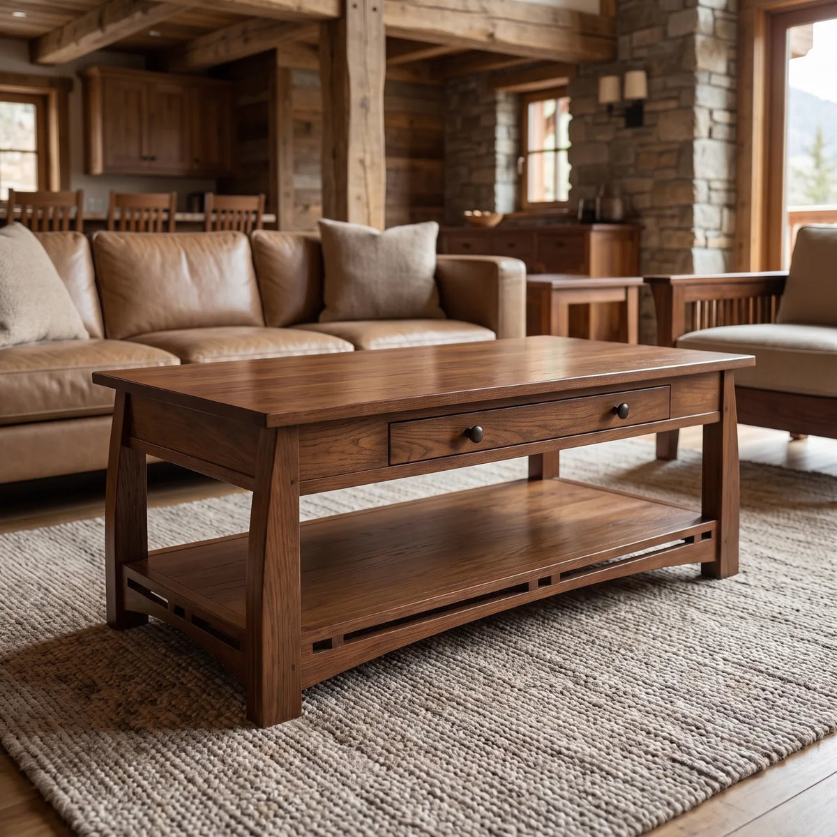 African Inlay Coffee Table - Walnut