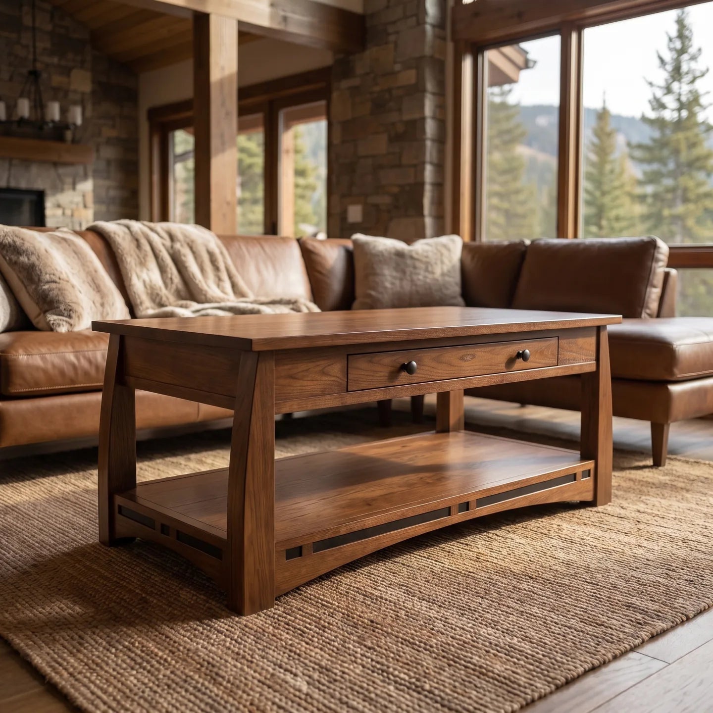 African Inlay Coffee Table - Walnut