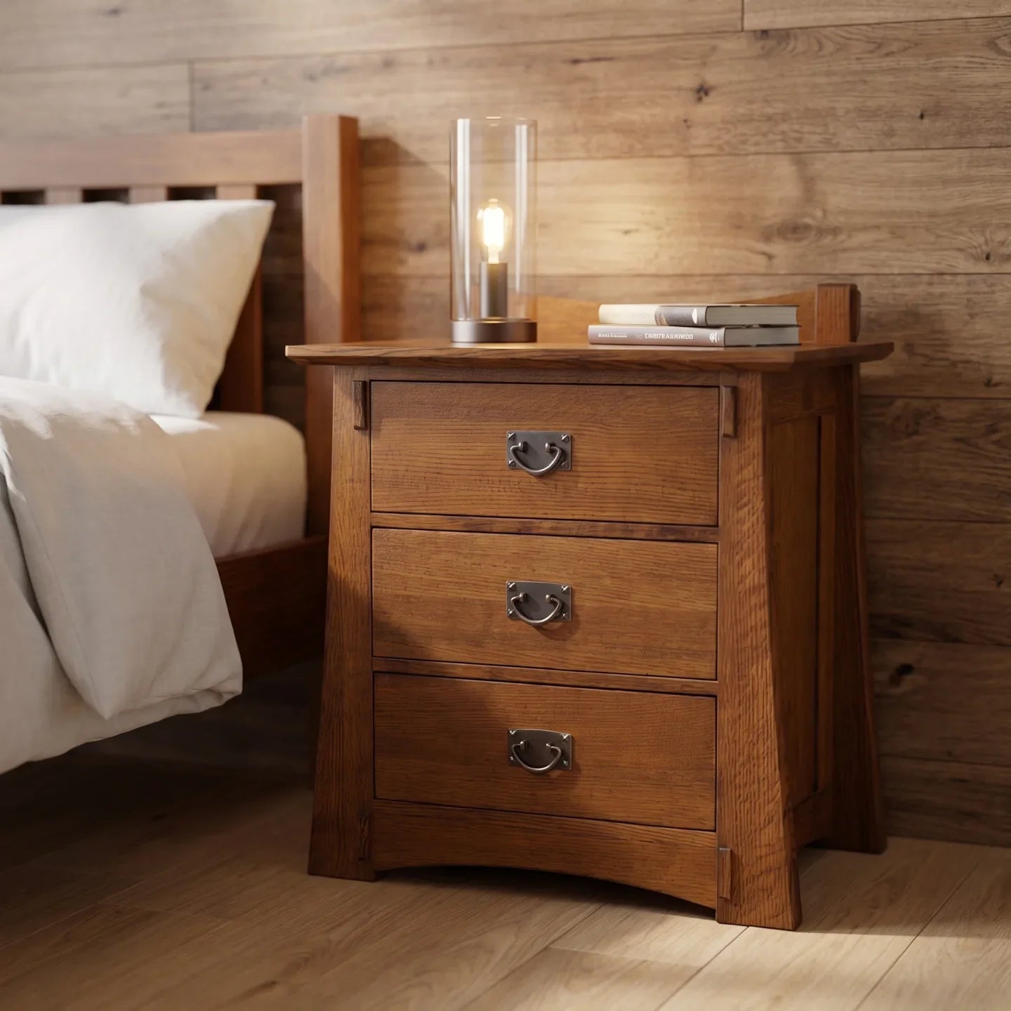 Bungalow 3-Drawer Nightstand - Antique Brown