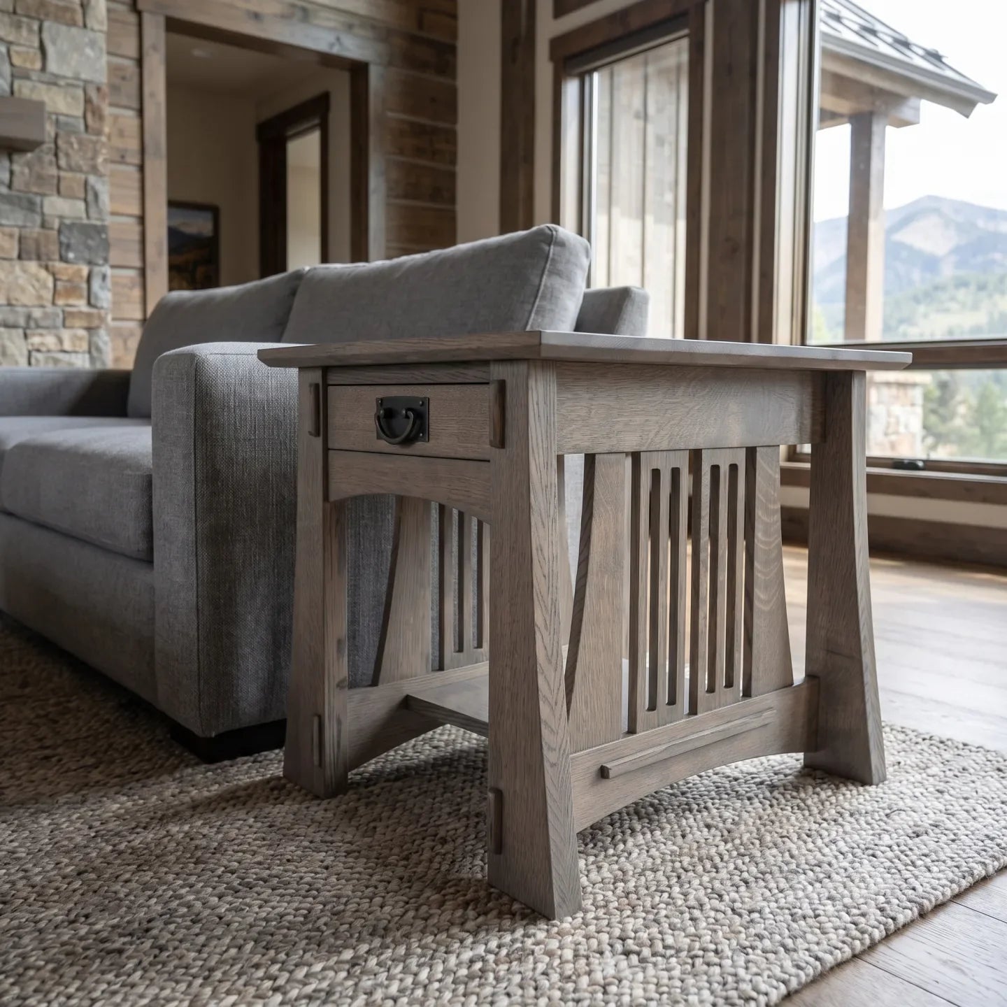 Bungalow End Table - Stone Gray