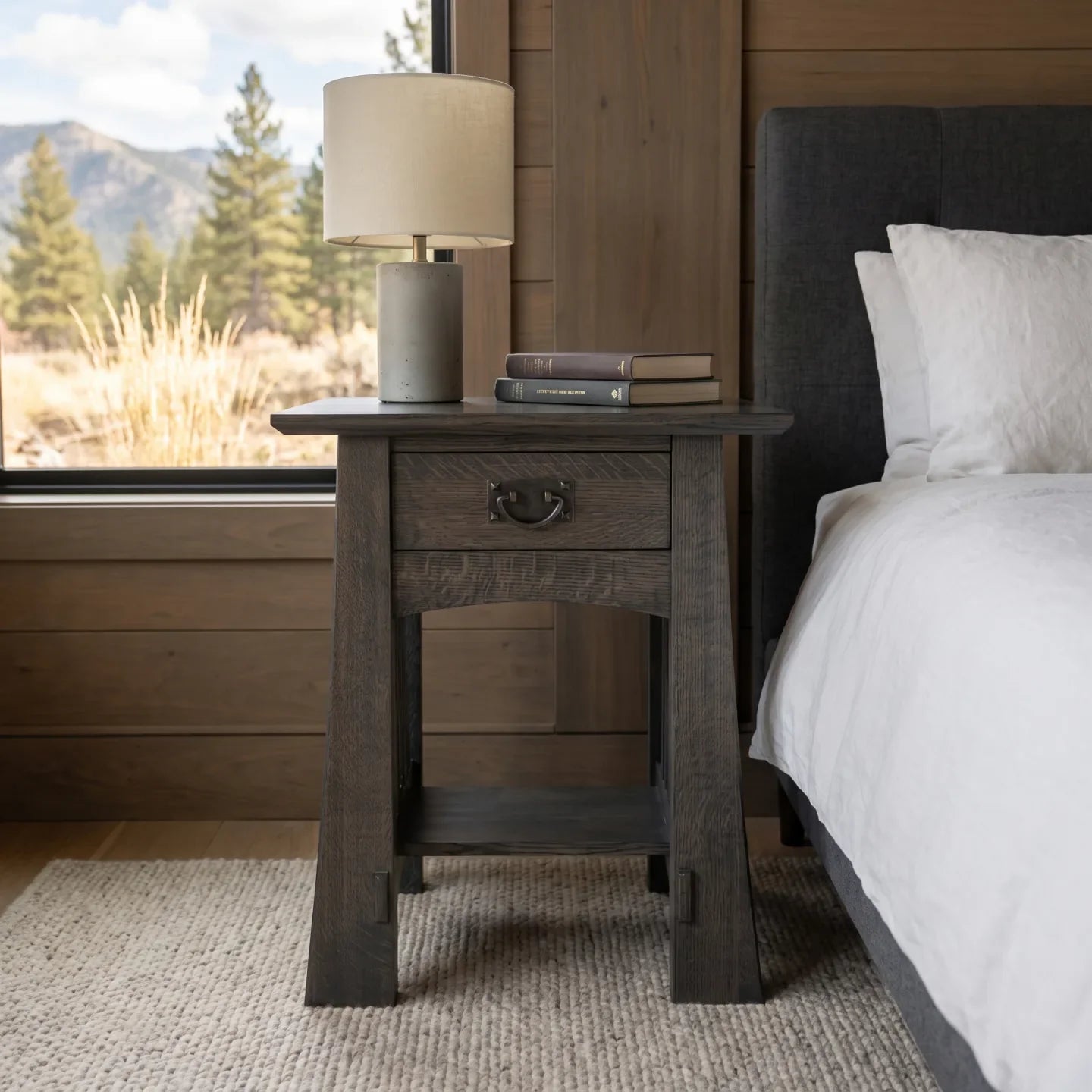 Bungalow Spacesaver Single Drawer Nightstand - Charcoal