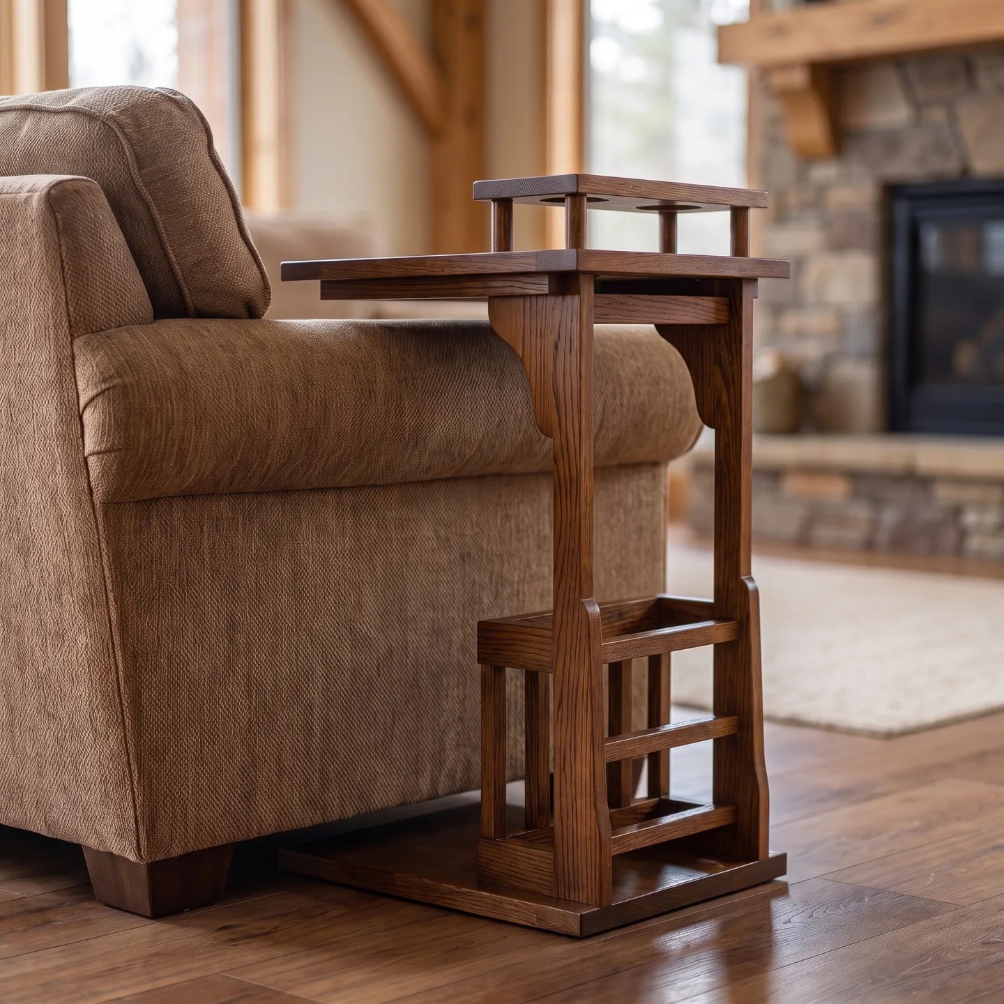 Laptop Sofamate with Cup Holders - Walnut