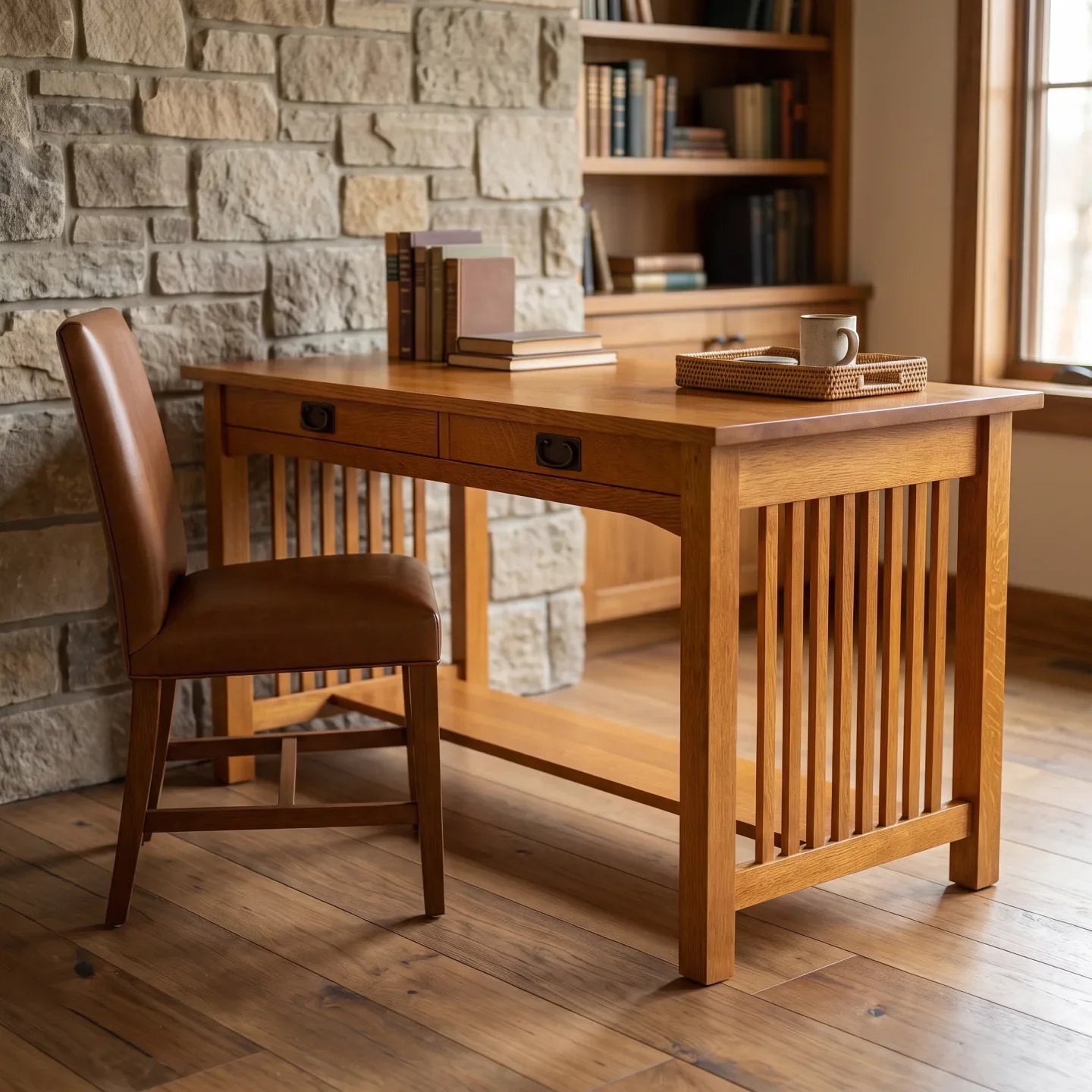 Mission 2-Drawer Desk - Country