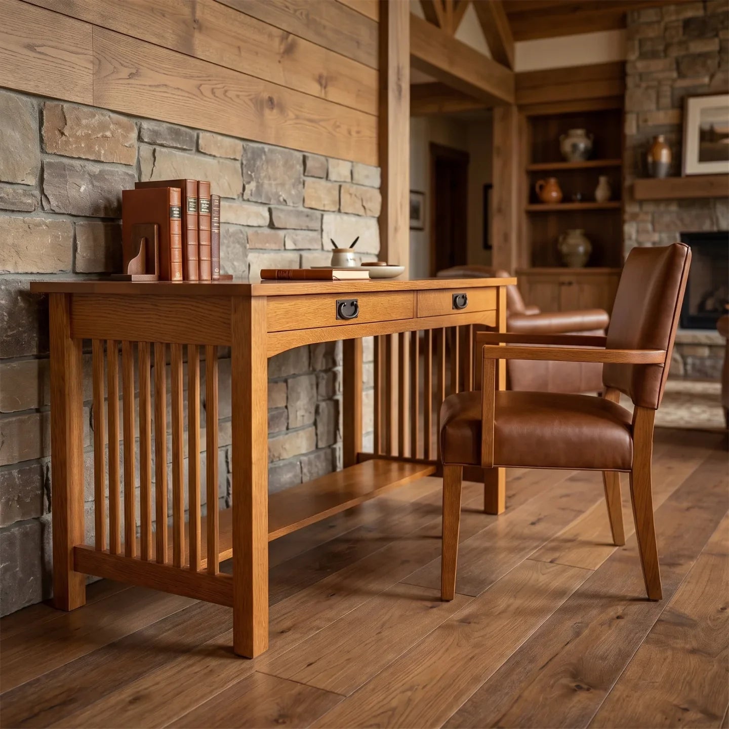 Mission 2-Drawer Desk - Country
