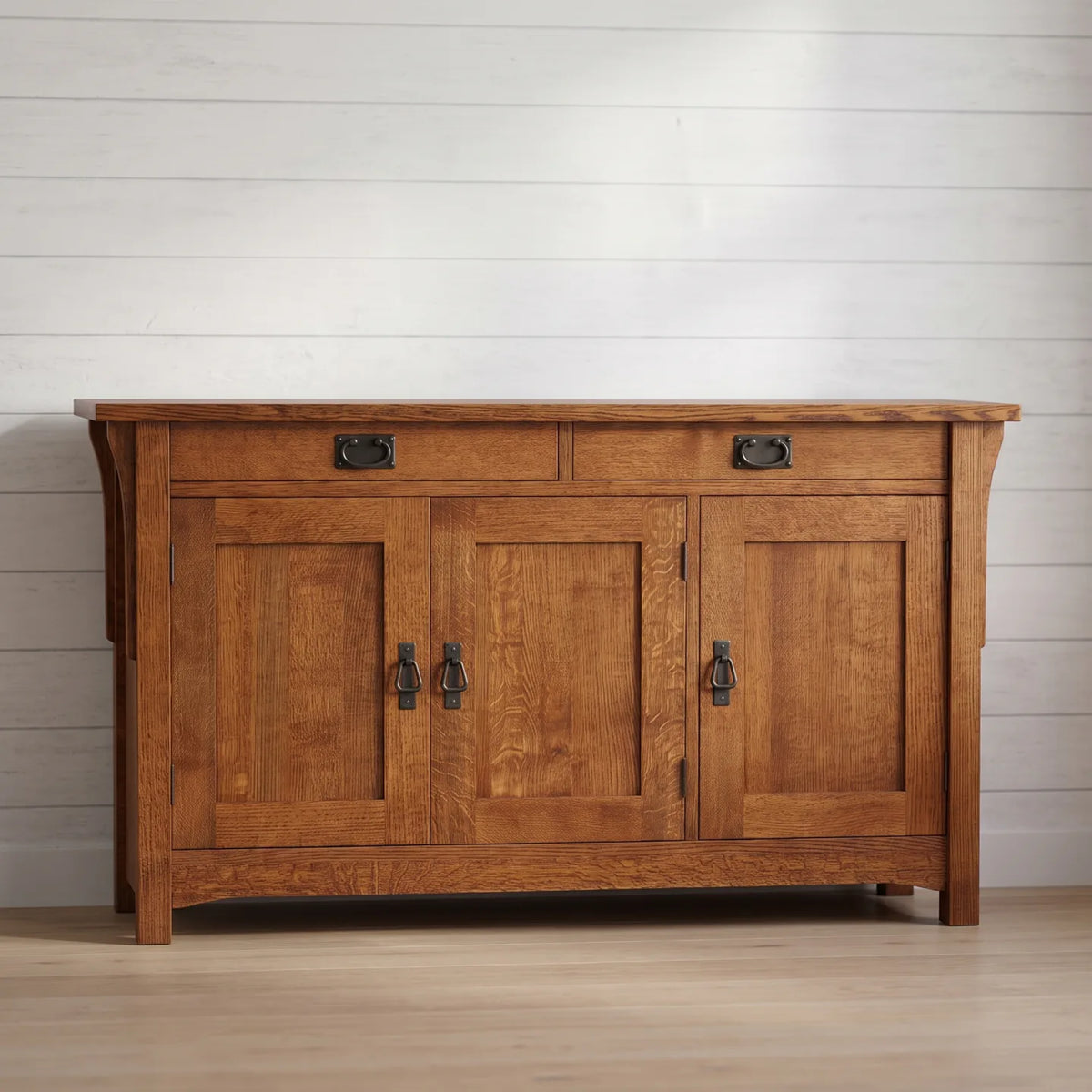 Mission 3-Door Console - Antique Brown
