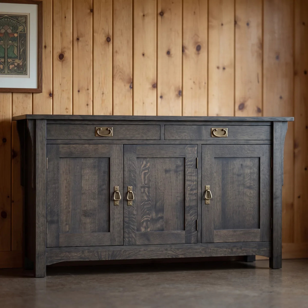 Mission 3-Door Console - Charcoal
