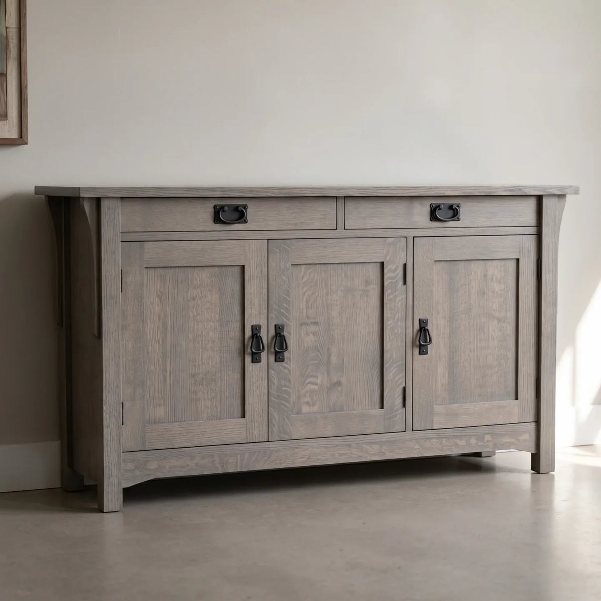 Mission 3-Door Console - Stone Gray