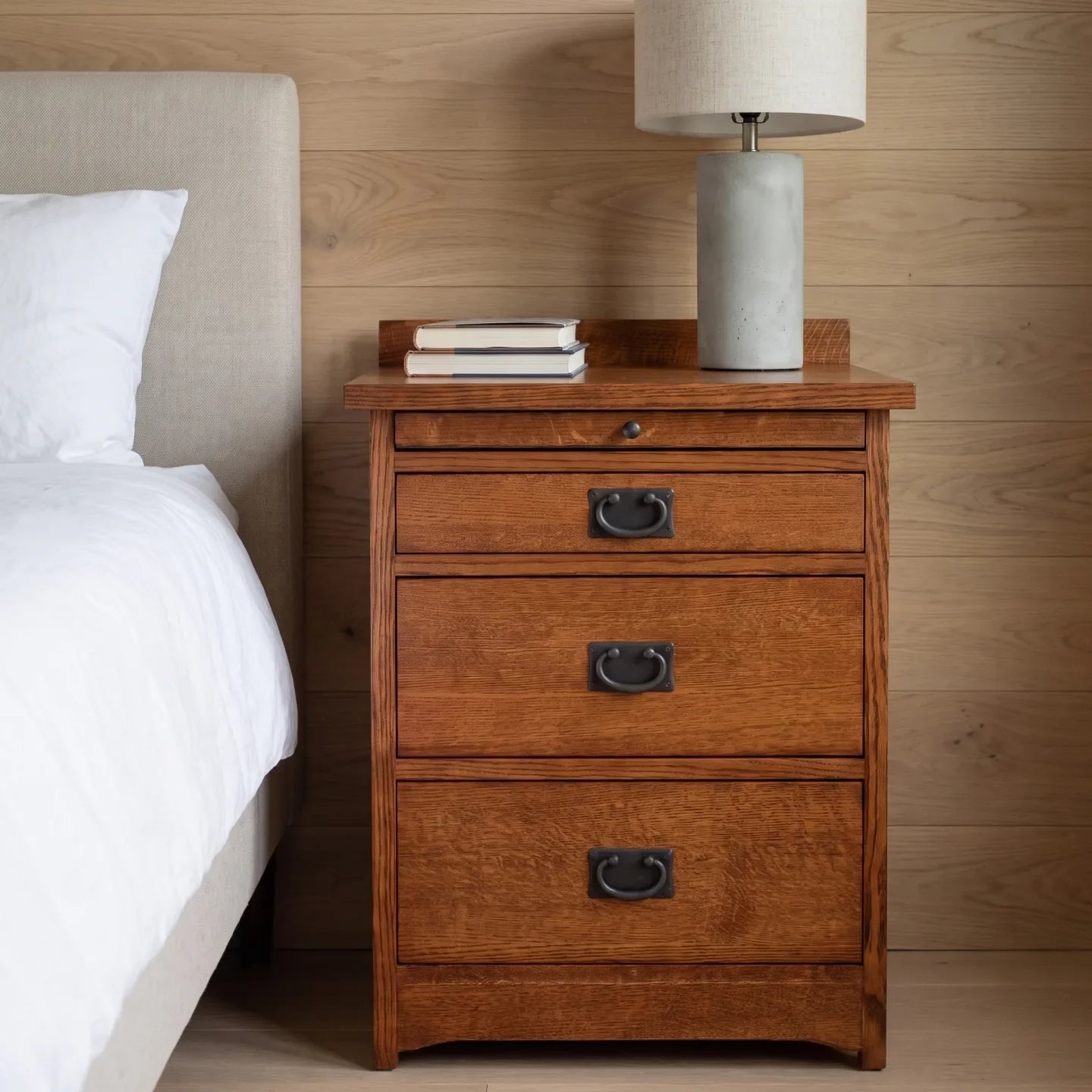 Mission 3-Drawer Tray Nightstand - Antique Brown