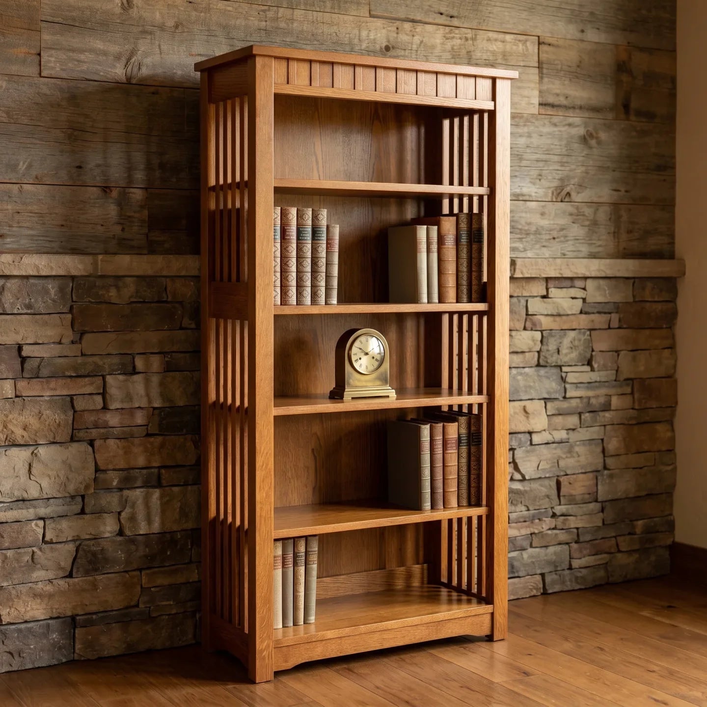 60" Bookcase - Antique Brown
