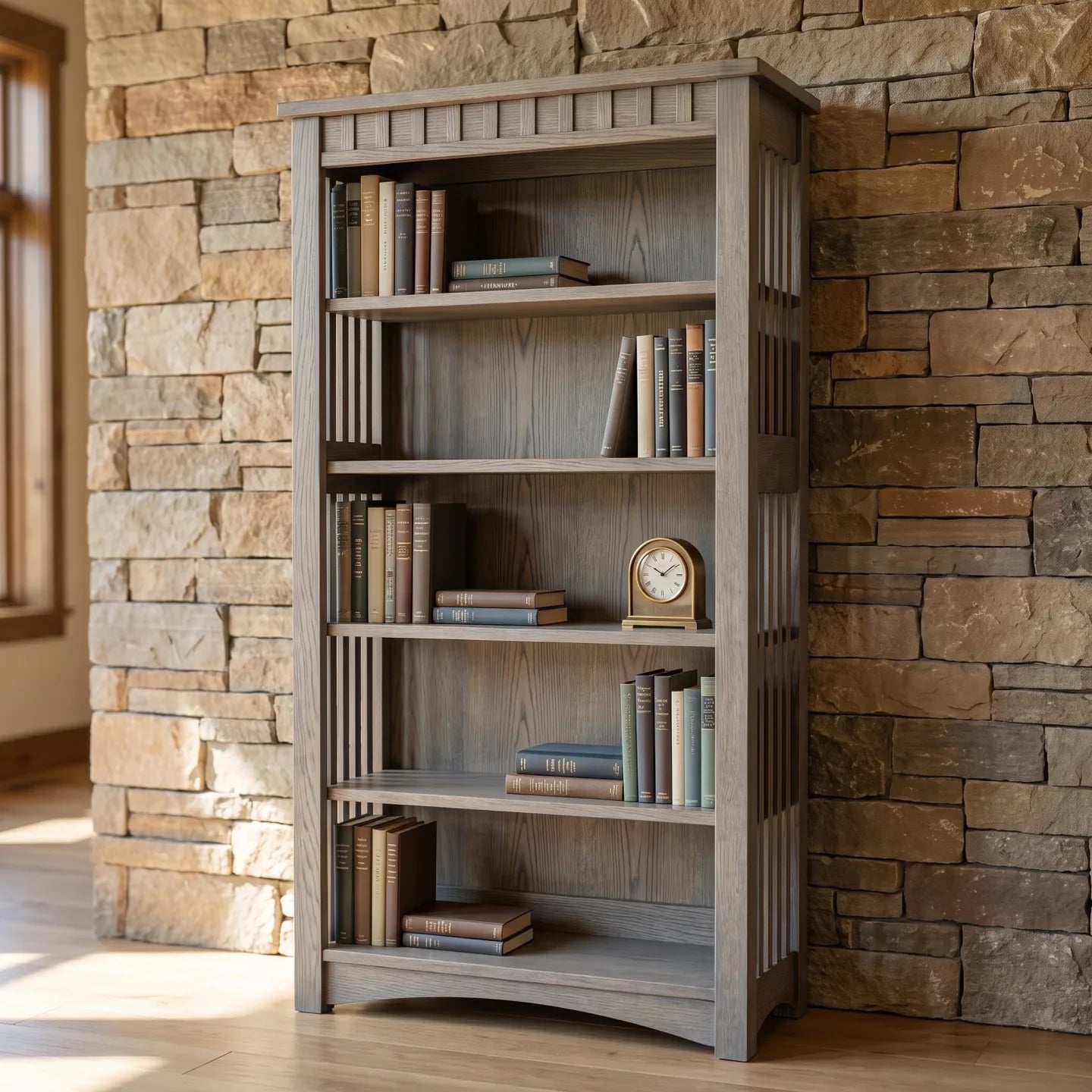 60" Bookcase - Stone Gray