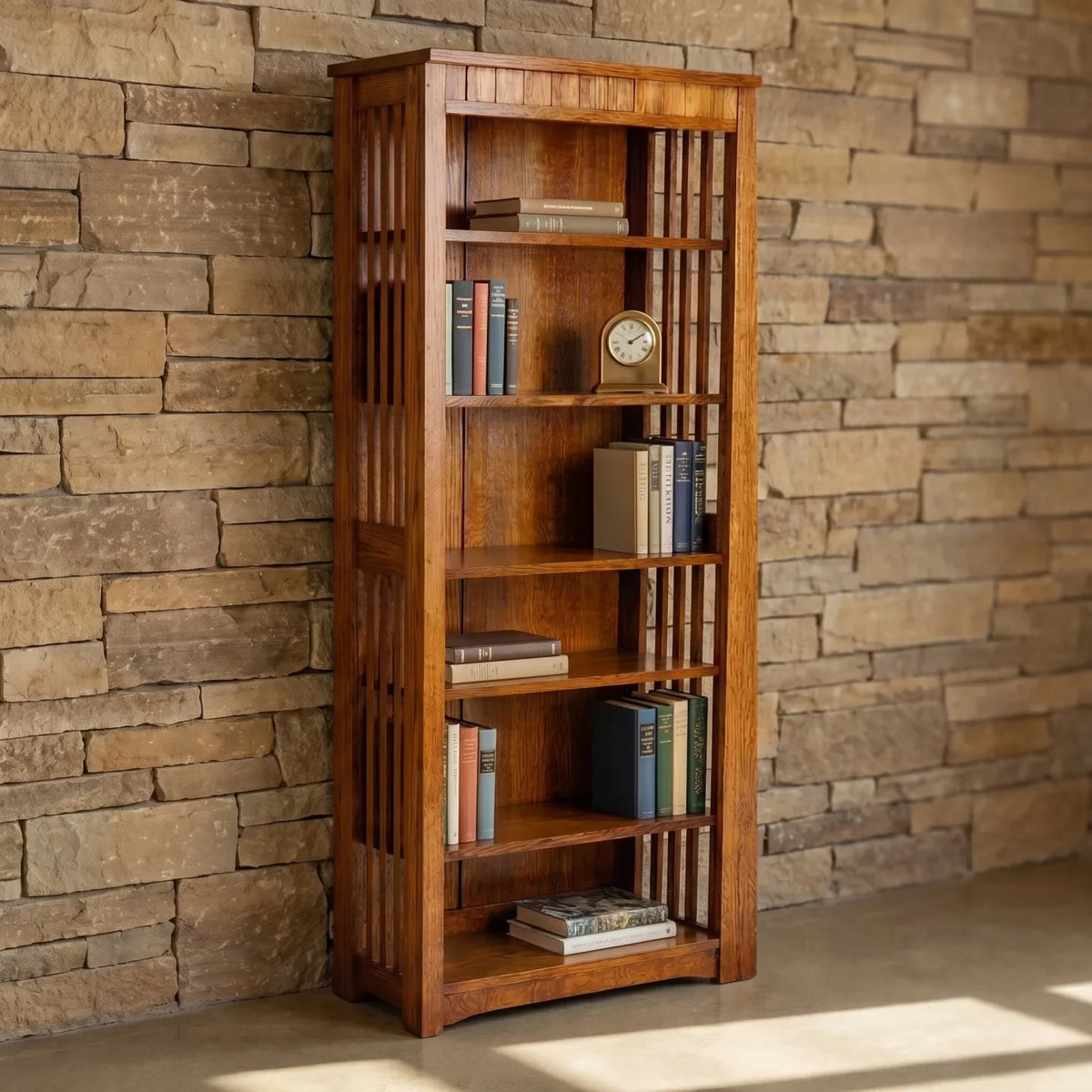 72" Bookcase - Antique Brown