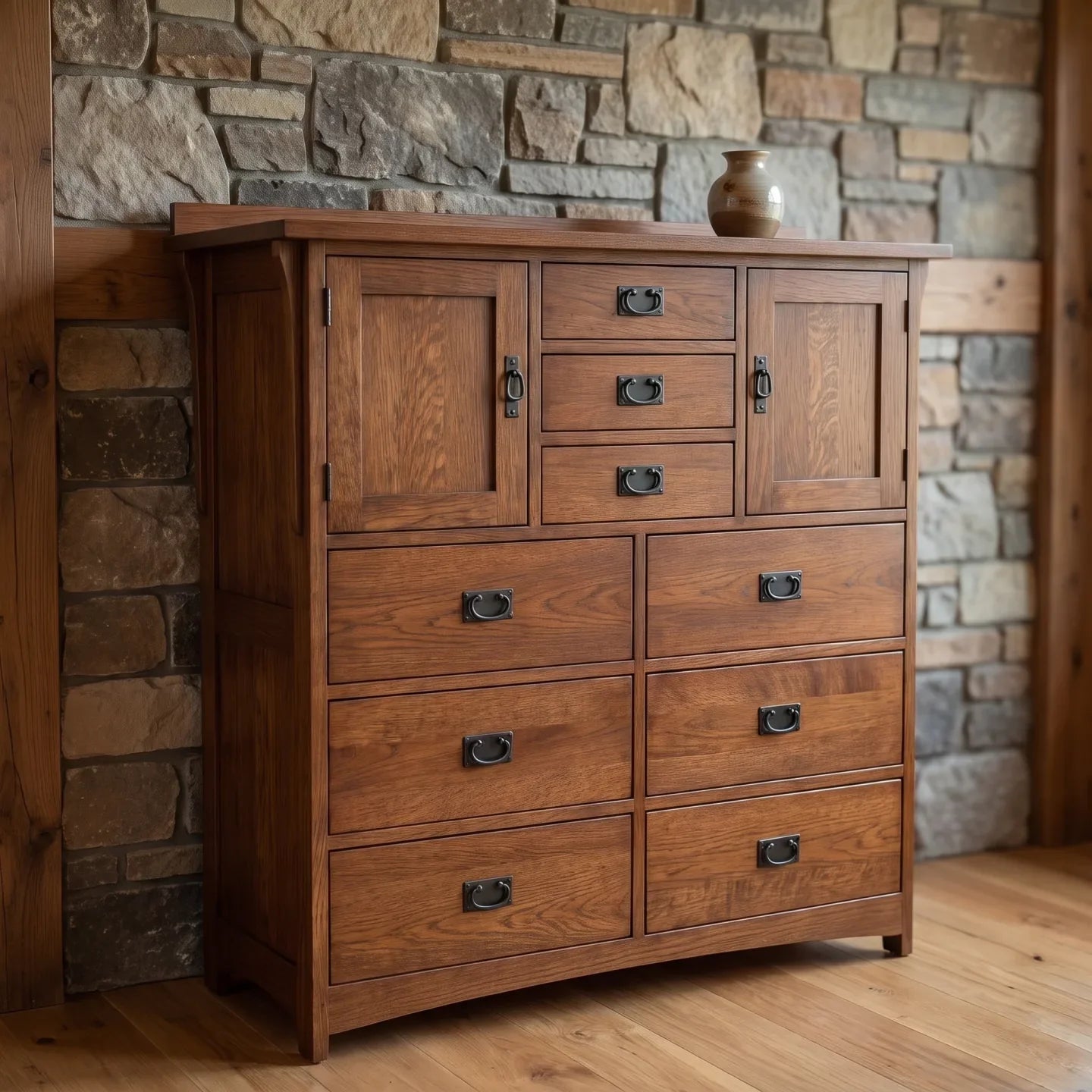 Mission 9-Drawer Bedroom Chest - Walnut