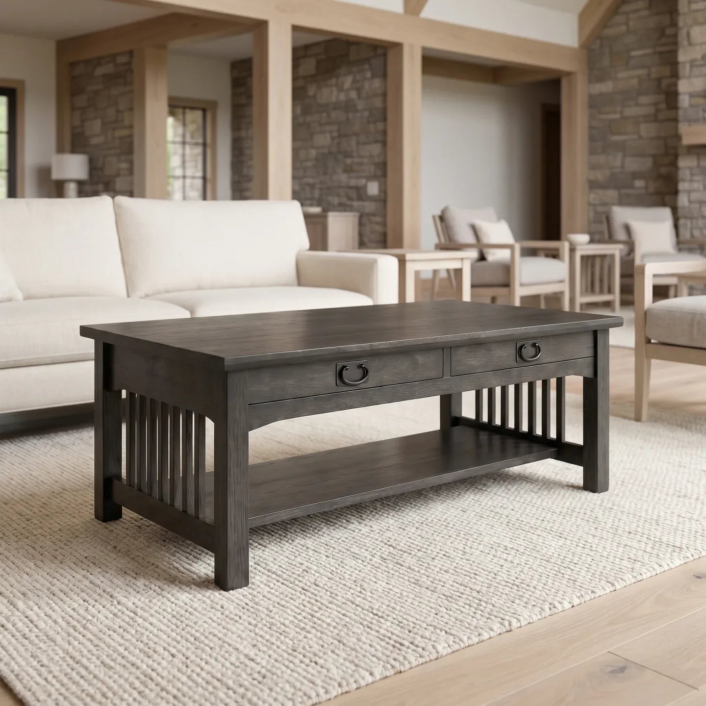 Mission Coffee Table - Charcoal