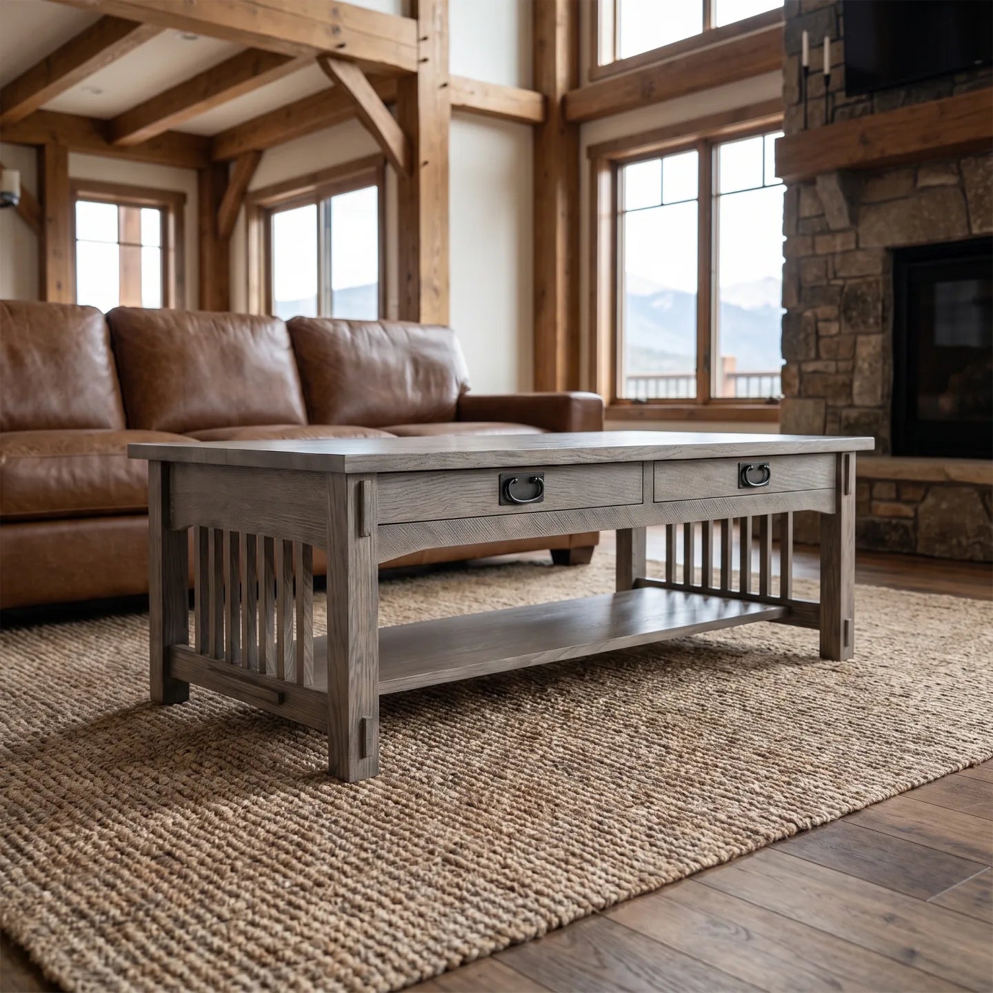 Mission Coffee Table - Stone Gray