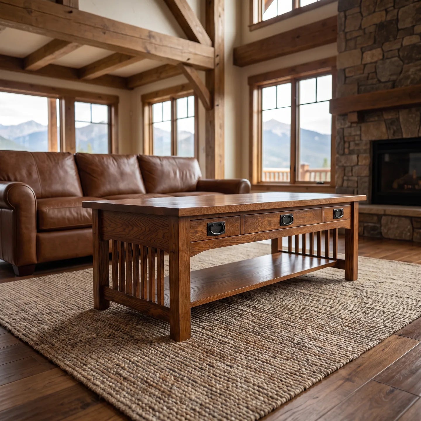 Mission Lift-Top Coffee Table - Antique Brown
