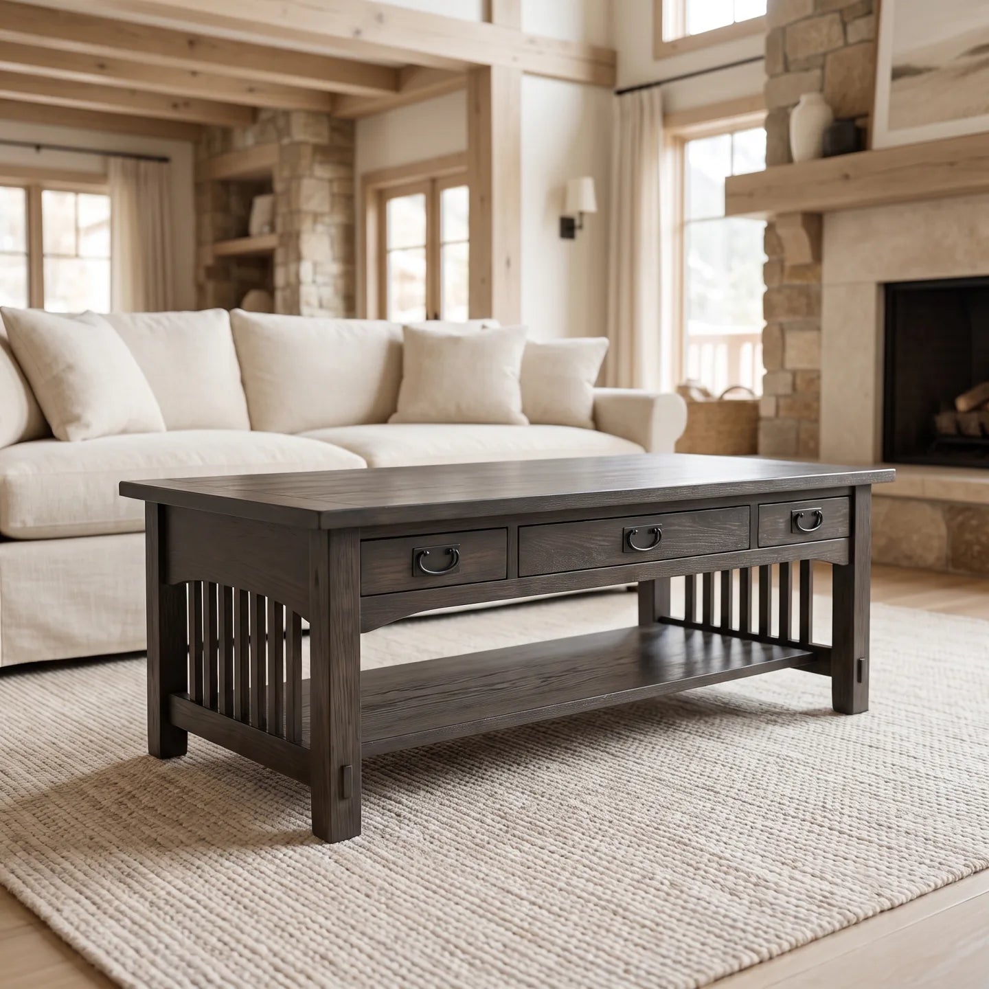 Mission Lift-Top Coffee Table - Charcoal