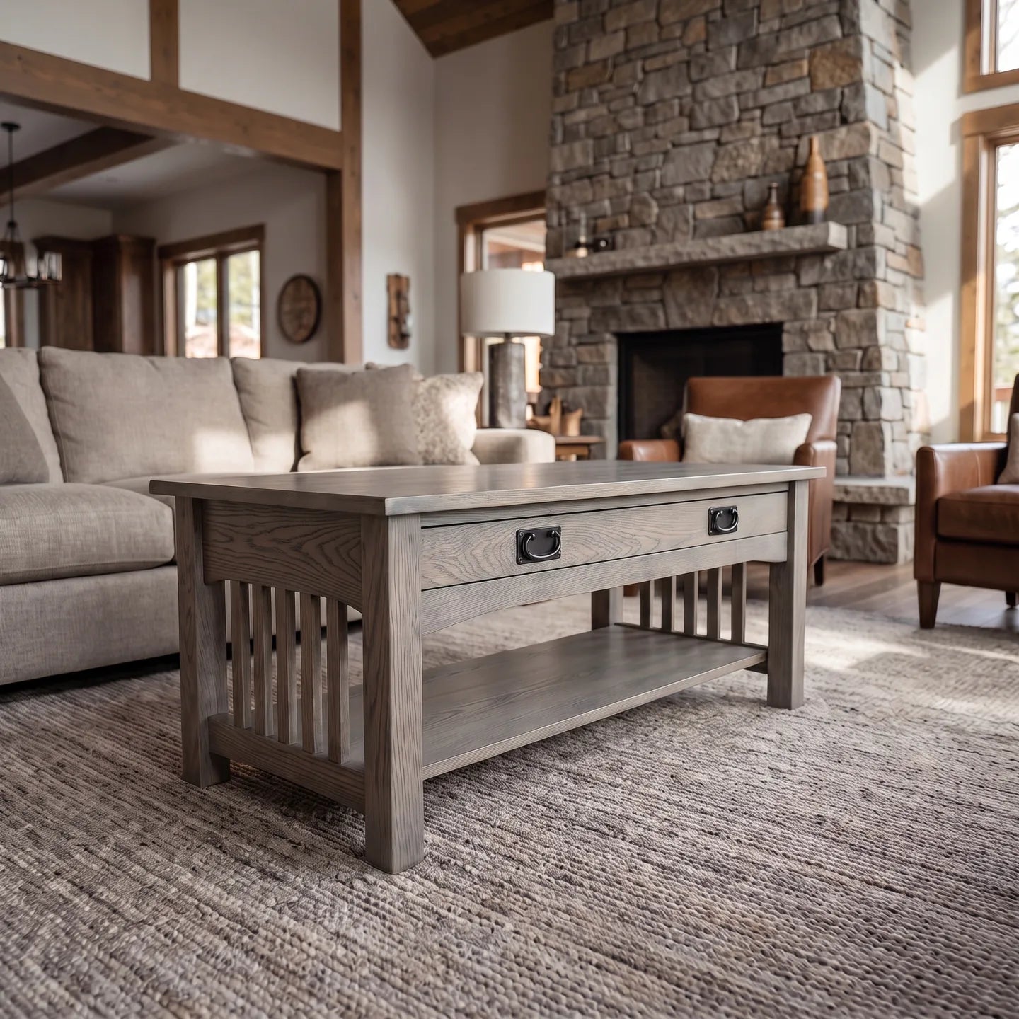 Mission Spacesaver Coffee Table - Stone Gray