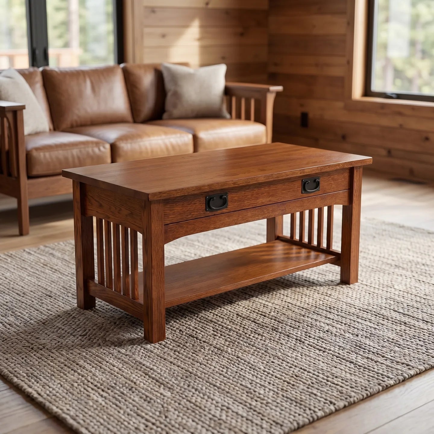 Mission Spacesaver Coffee Table - Walnut