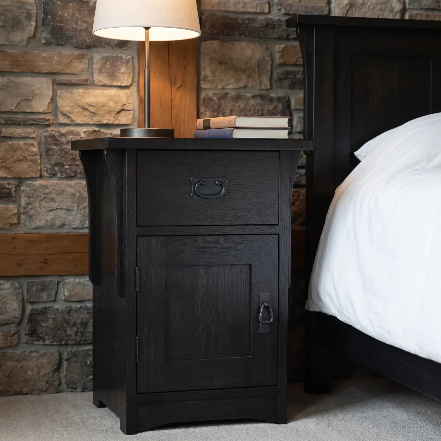 Mission Storage Nightstand - Black