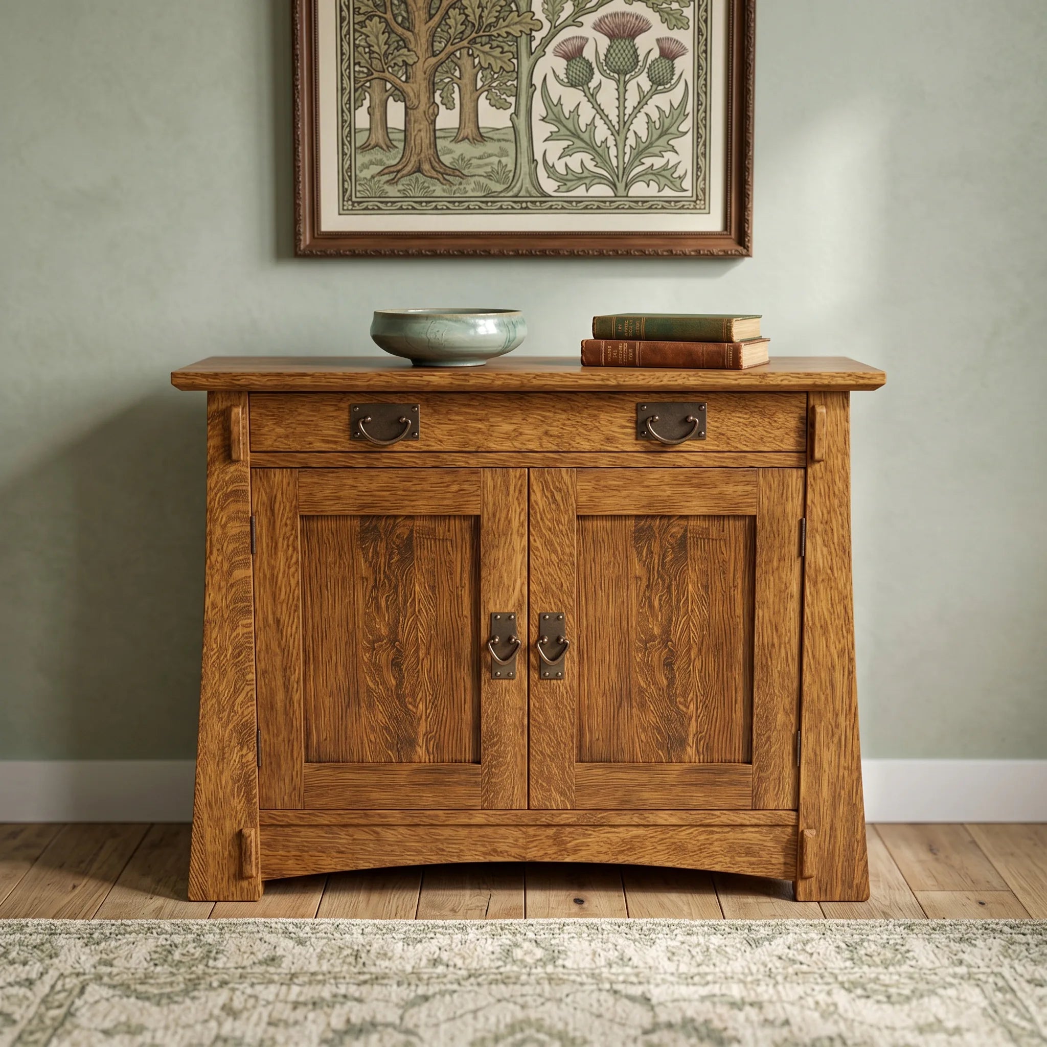 Bungalow 2-Door Console - Solid Oak — front view
