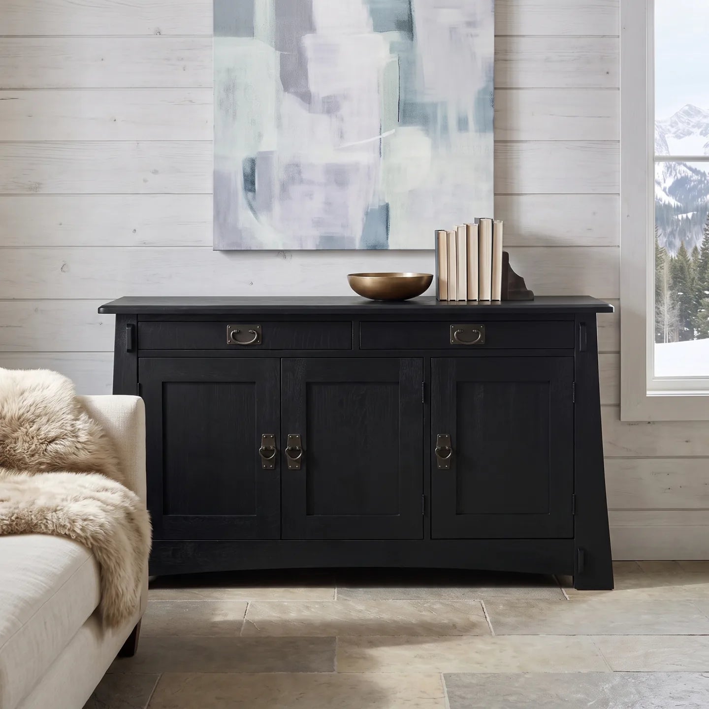 Bungalow 3-Door Console - Black