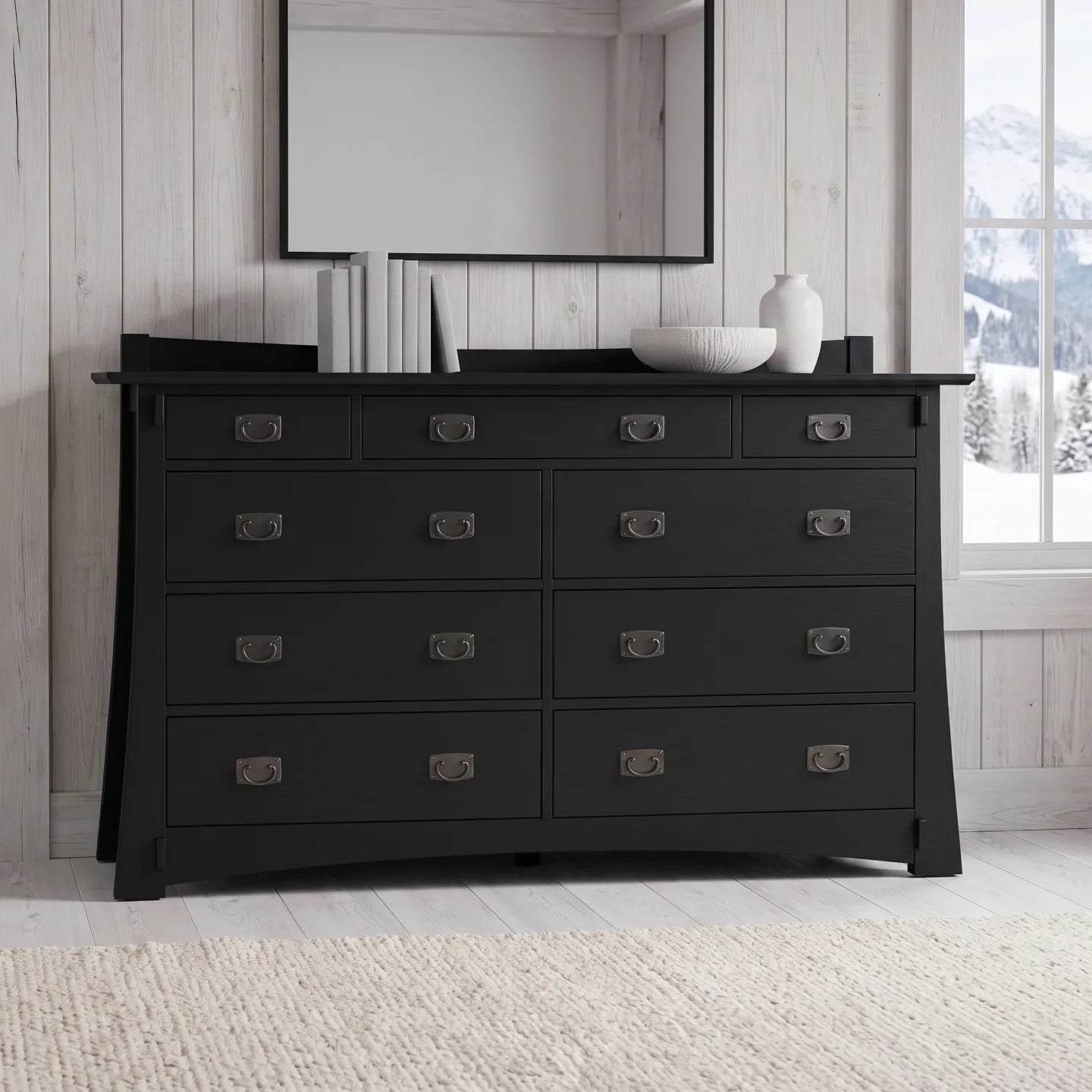 Bungalow 9-Drawer Dresser - Black