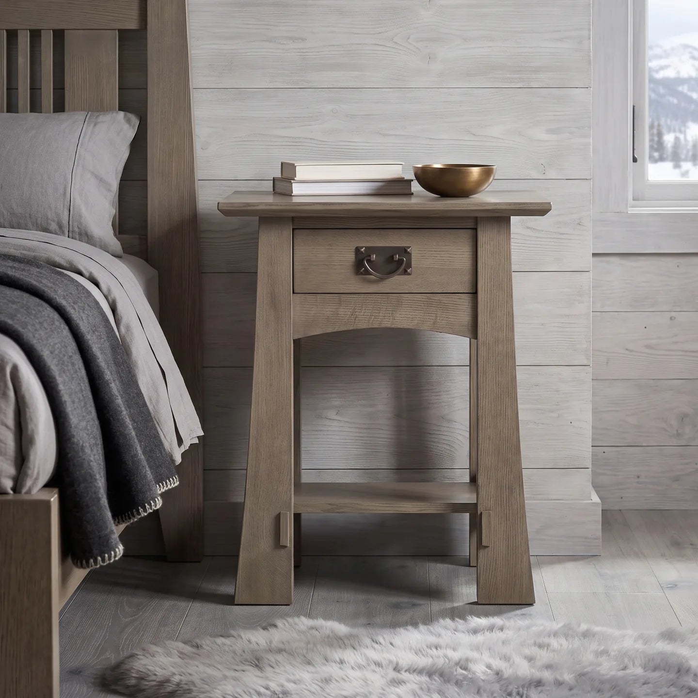 Bungalow Spacesaver Single Drawer Nightstand - Stone Gray