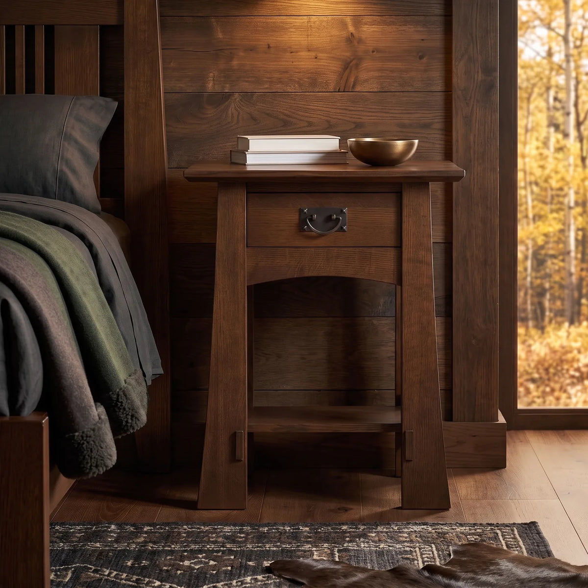 Bungalow Spacesaver Single Drawer Nightstand - Walnut