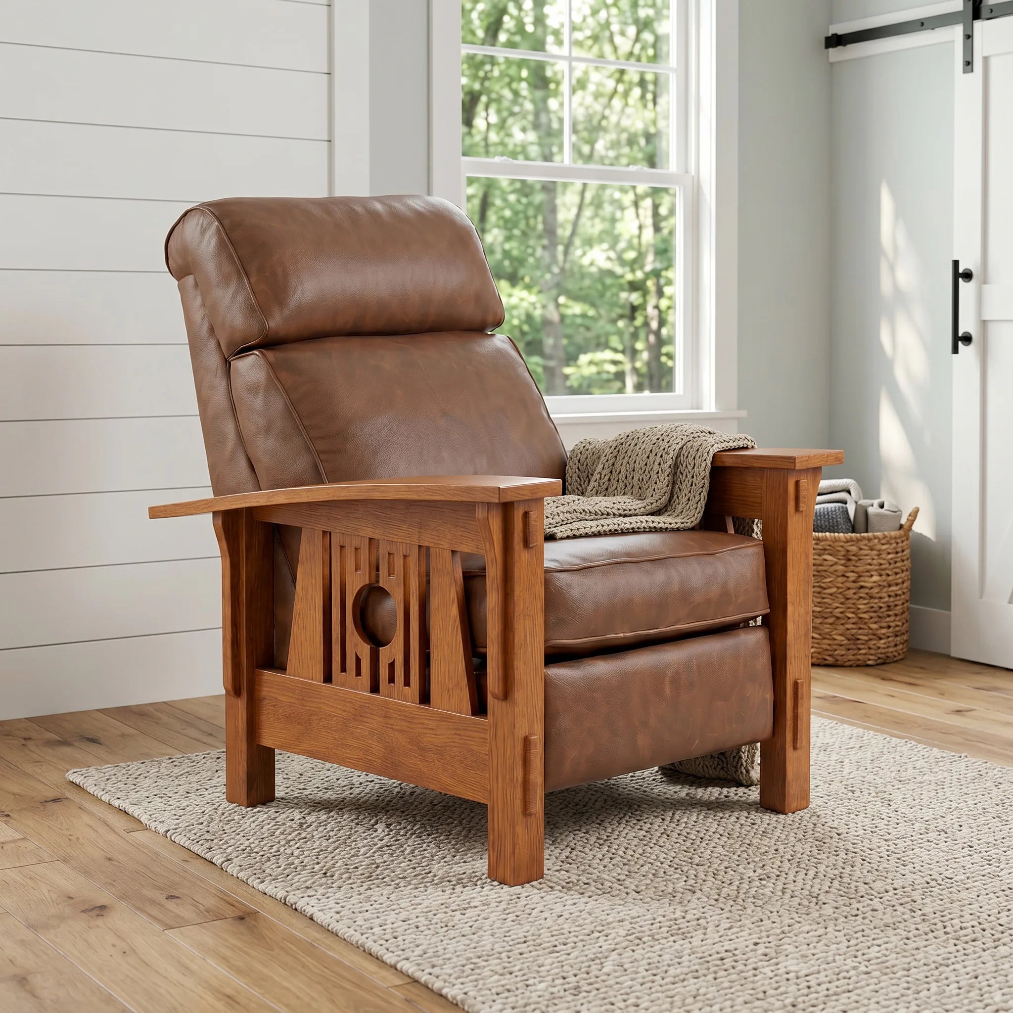Medallion Farmhouse Recliner — front view