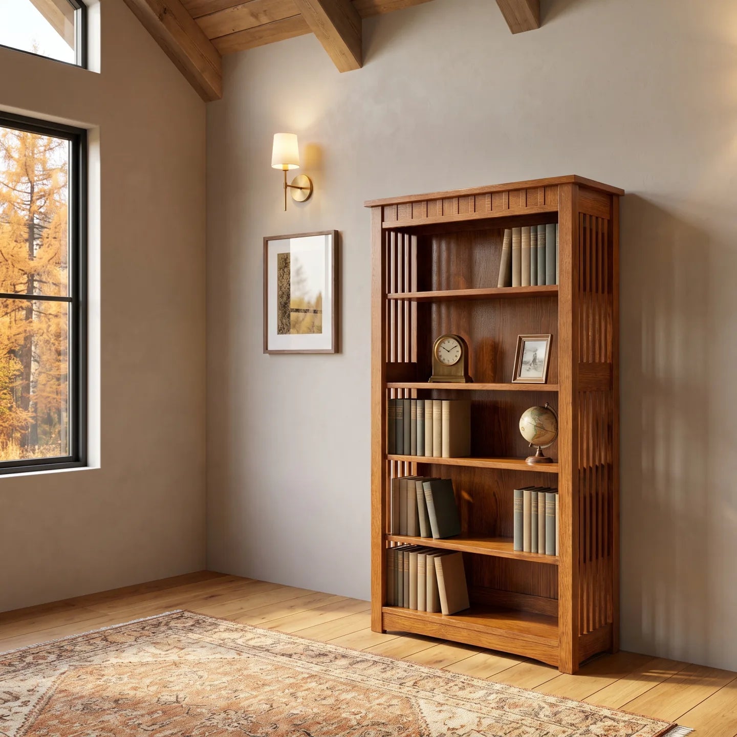 60" Bookcase - Antique Brown
