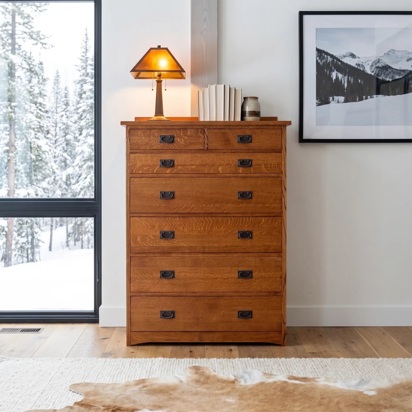 Mission 7-Drawer Bedroom Chest - Antique Brown